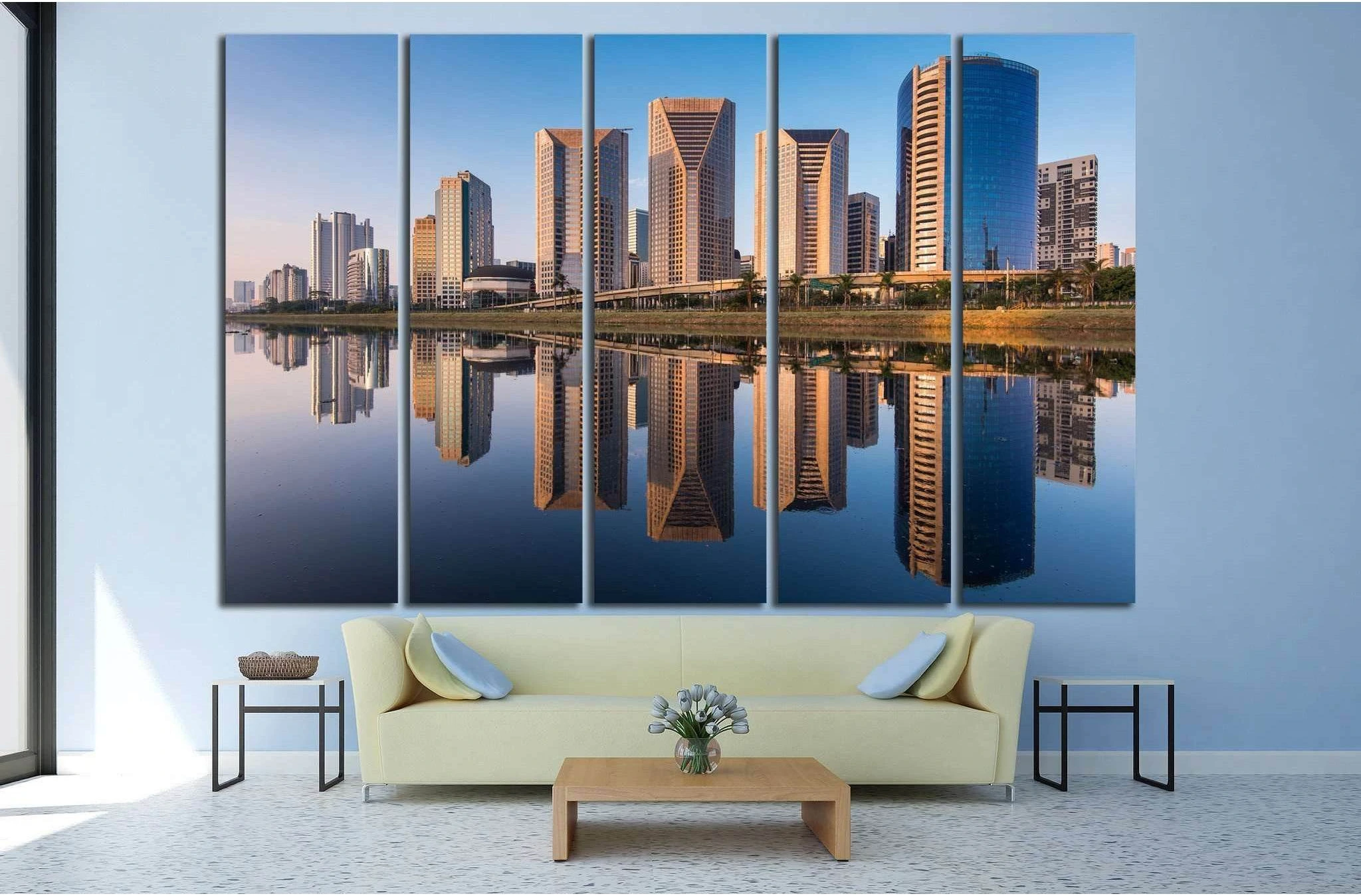 Pinheiros River in Sao Paulo City, Brazil №1242 Ready to Hang Canvas Print - Zellart Canvas Prints ALL_Products, s-1242