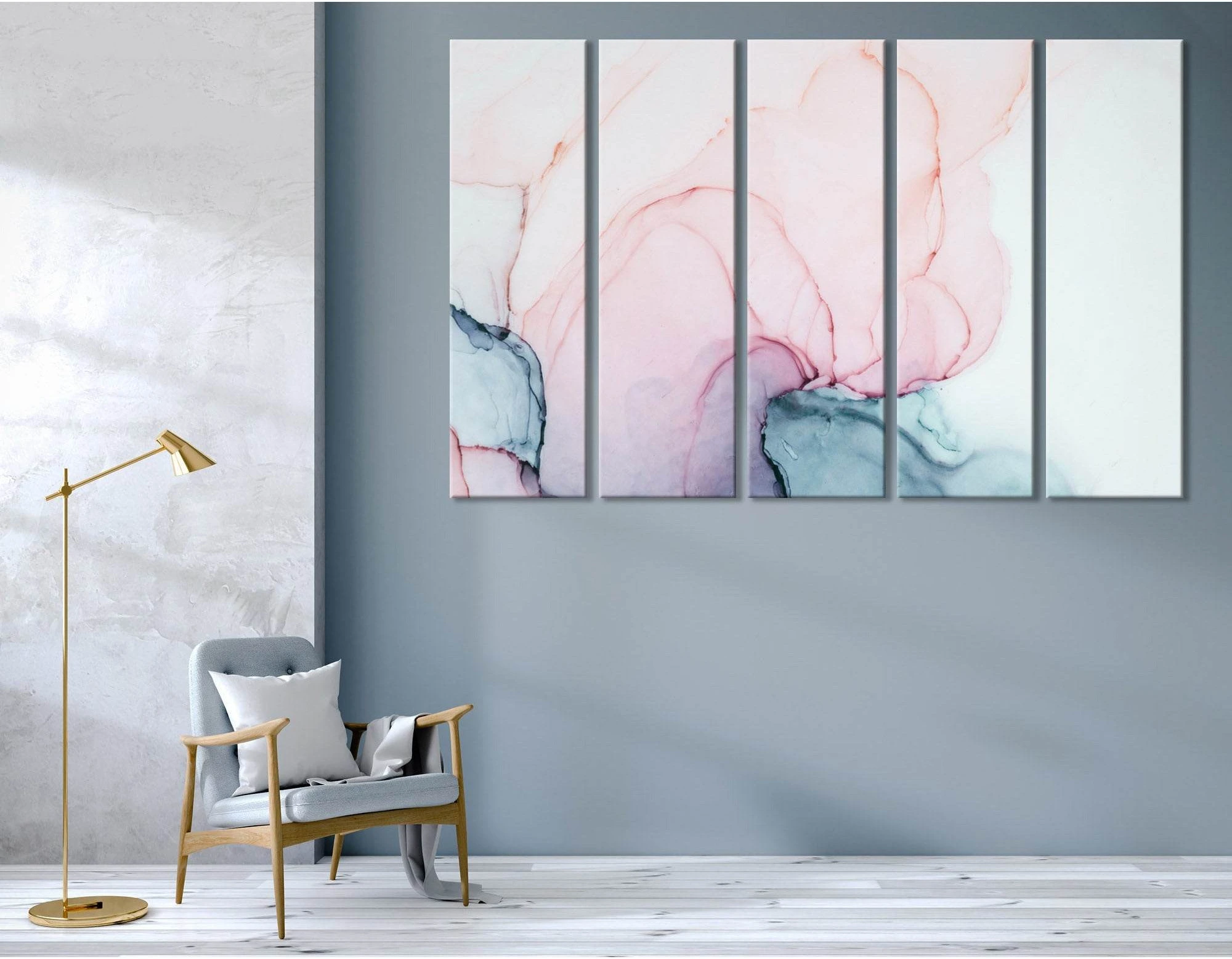 Pink And Green Abstract №04352 Ready to Hang Canvas Print - Zellart Canvas Prints ALL_Products