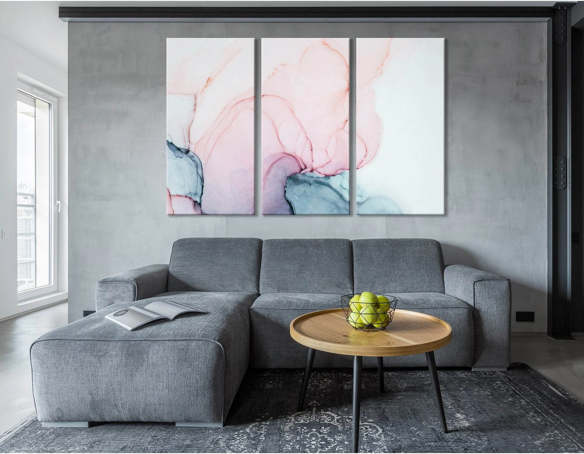 Pink And Green Abstract №04352 Ready to Hang Canvas Print - Zellart Canvas Prints ALL_Products