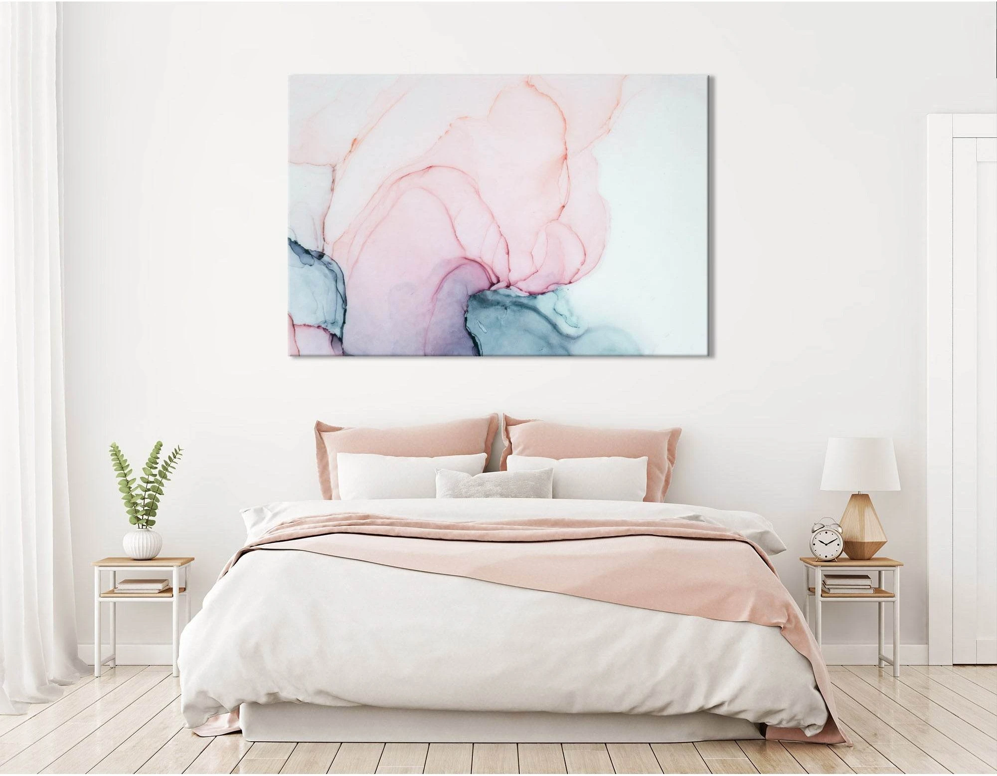 Pink And Green Abstract №04352 Ready to Hang Canvas Print - Zellart Canvas Prints ALL_Products