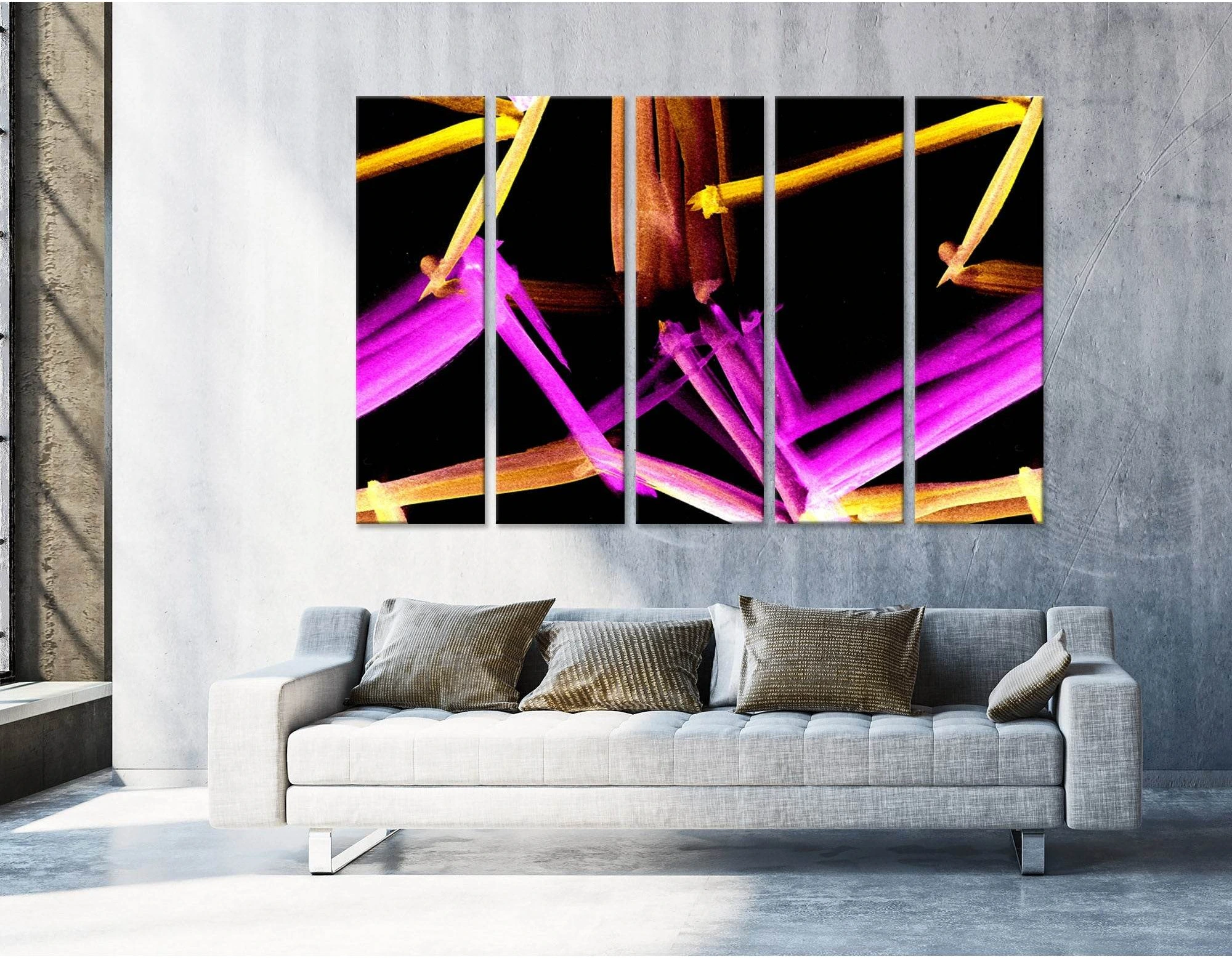 Pink And Orange Abstract №04278 Ready to Hang Canvas Print - Zellart Canvas Prints ALL_Products