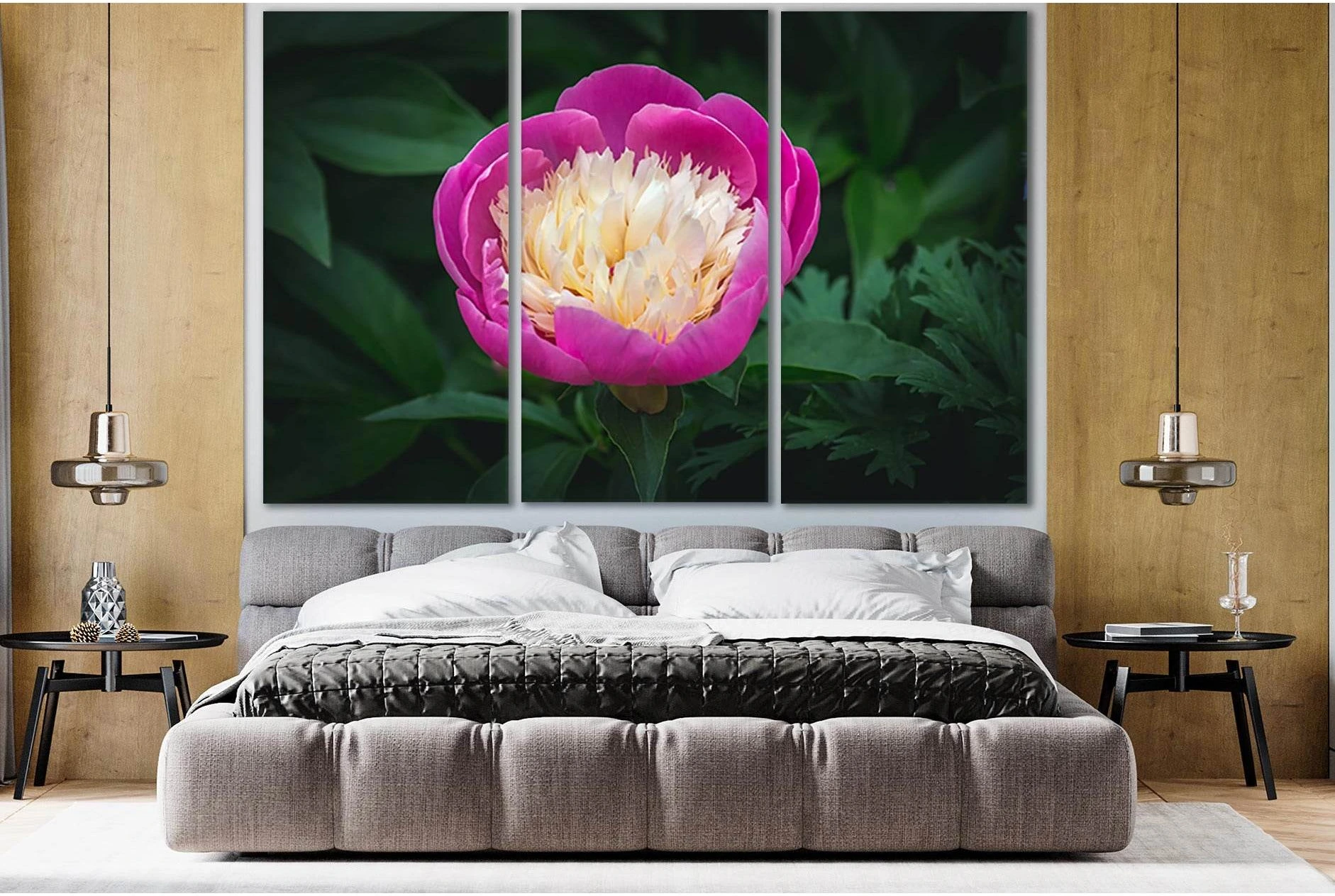 Pink And White Petaled Flower №SL719 Ready to Hang Canvas Print - Zellart Canvas Prints 0new, ALL_Products, Floral & Botanical Wall Art