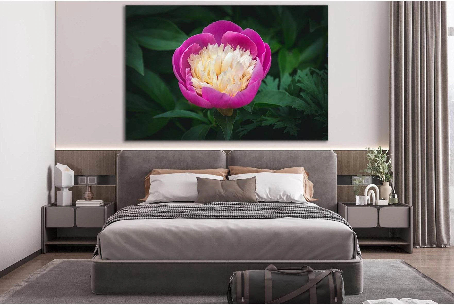 Pink And White Petaled Flower №SL719 Ready to Hang Canvas Print - Zellart Canvas Prints 0new, ALL_Products, Floral & Botanical Wall Art