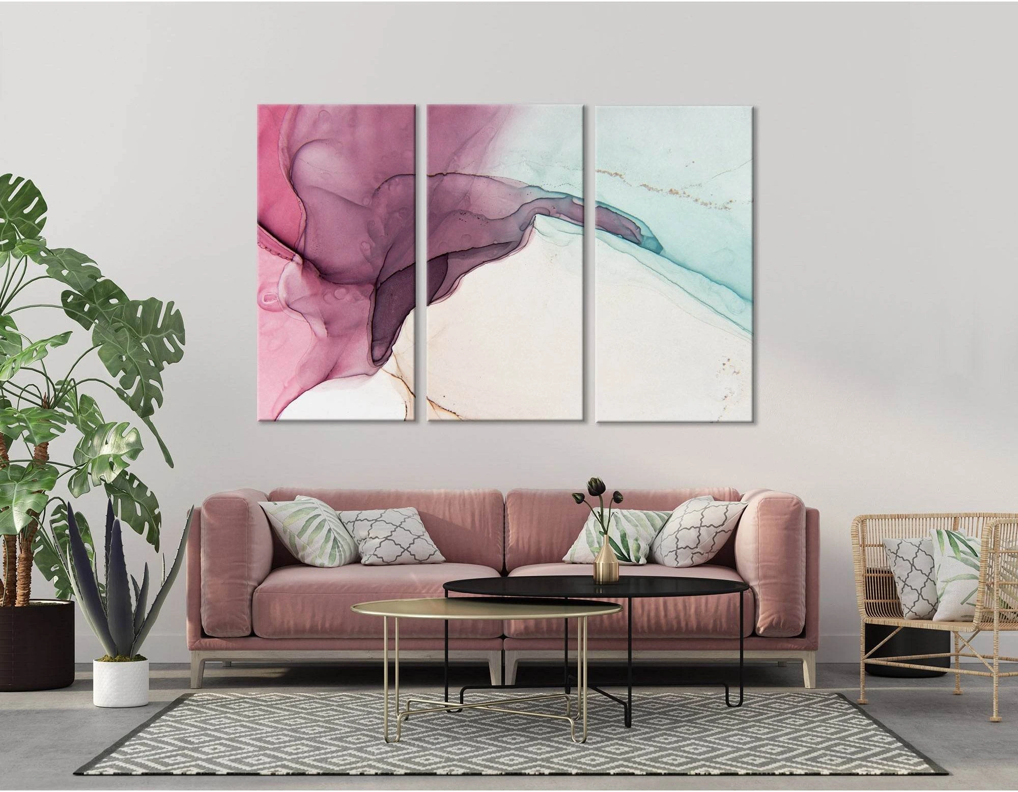Pink Orchid Abstract №04275 Ready to Hang Canvas Print - Zellart Canvas Prints ALL_Products