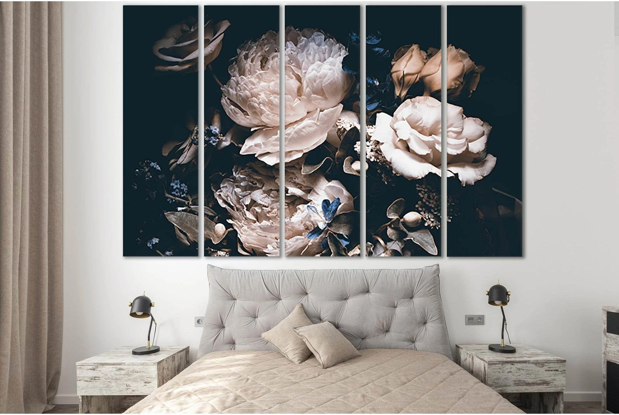 Pink Peonies Bouquet №SL666 Ready to Hang Canvas Print - Zellart Canvas Prints 0new, ALL_Products, Floral & Botanical Wall Art