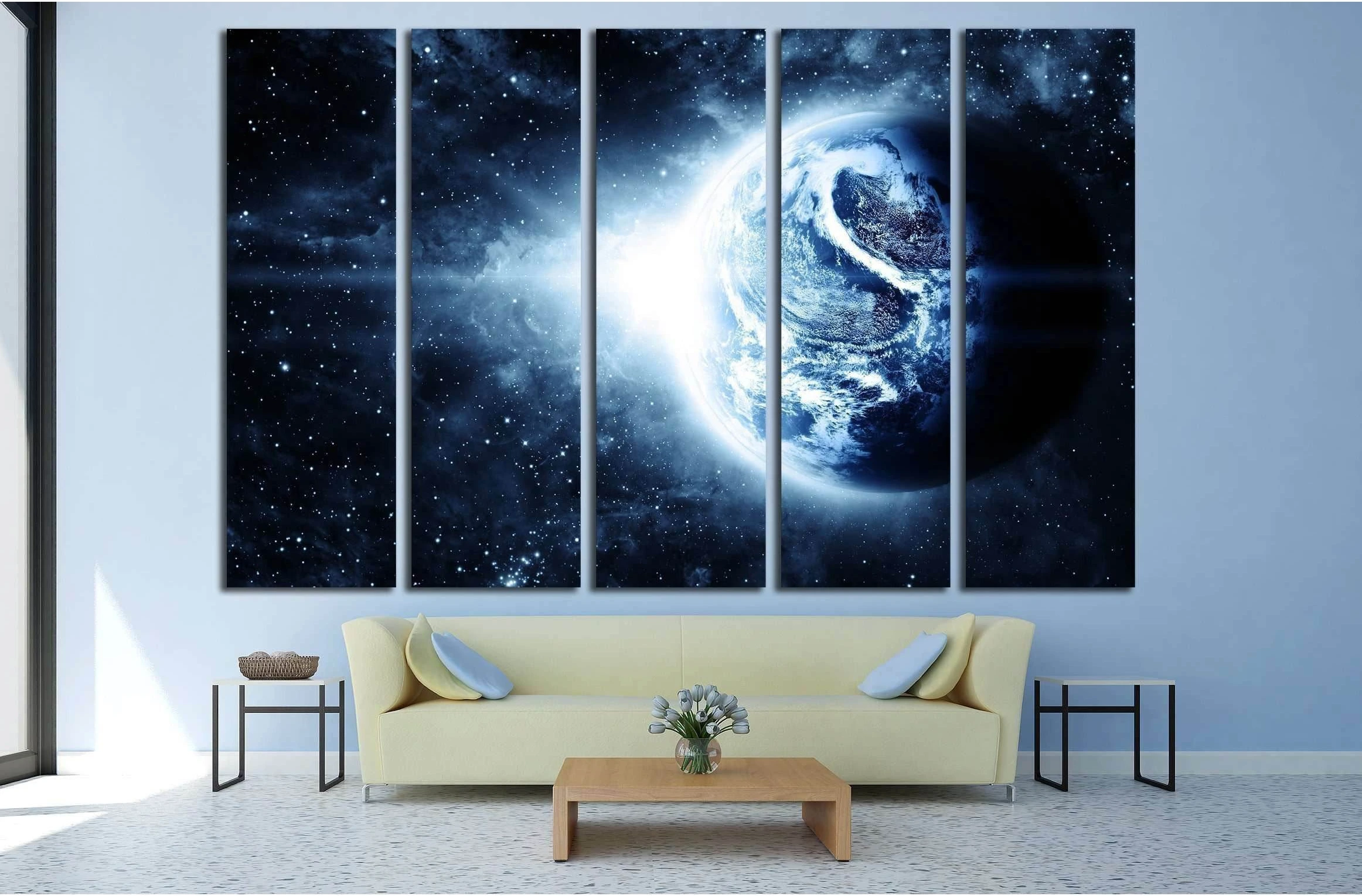 planet in beautiful space №2466 Ready to Hang Canvas Print - Zellart Canvas Prints ALL_Products, s-2466
