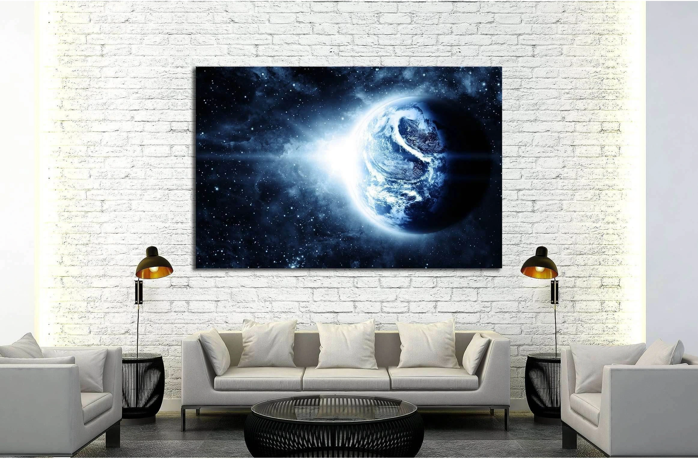 planet in beautiful space №2466 Ready to Hang Canvas Print - Zellart Canvas Prints ALL_Products, s-2466