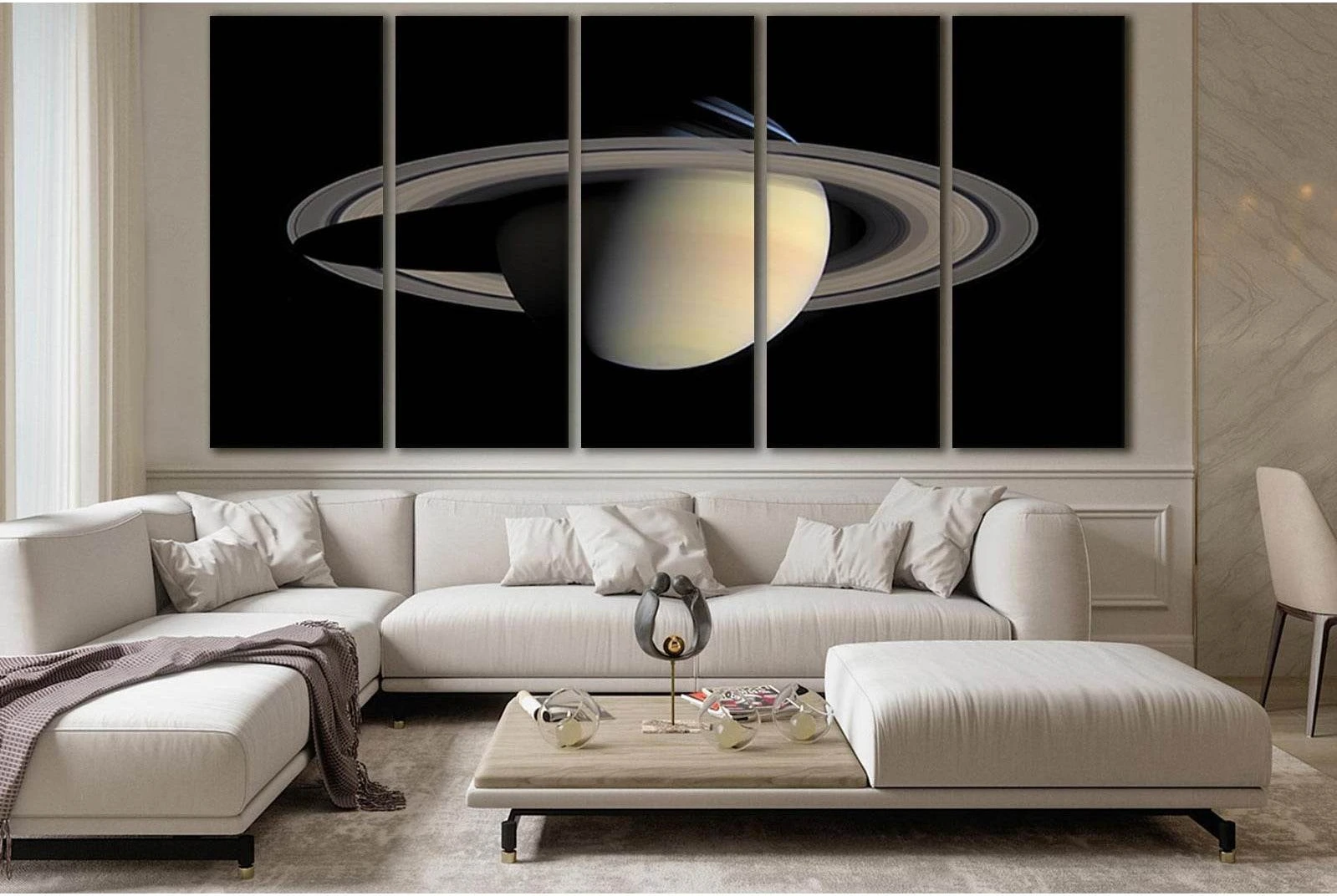 Planet Saturn Close Up №SL383 Ready to Hang Canvas Print - Zellart Canvas Prints 0new, ALL_Products, Astronomy & Space Canvas Wall Art