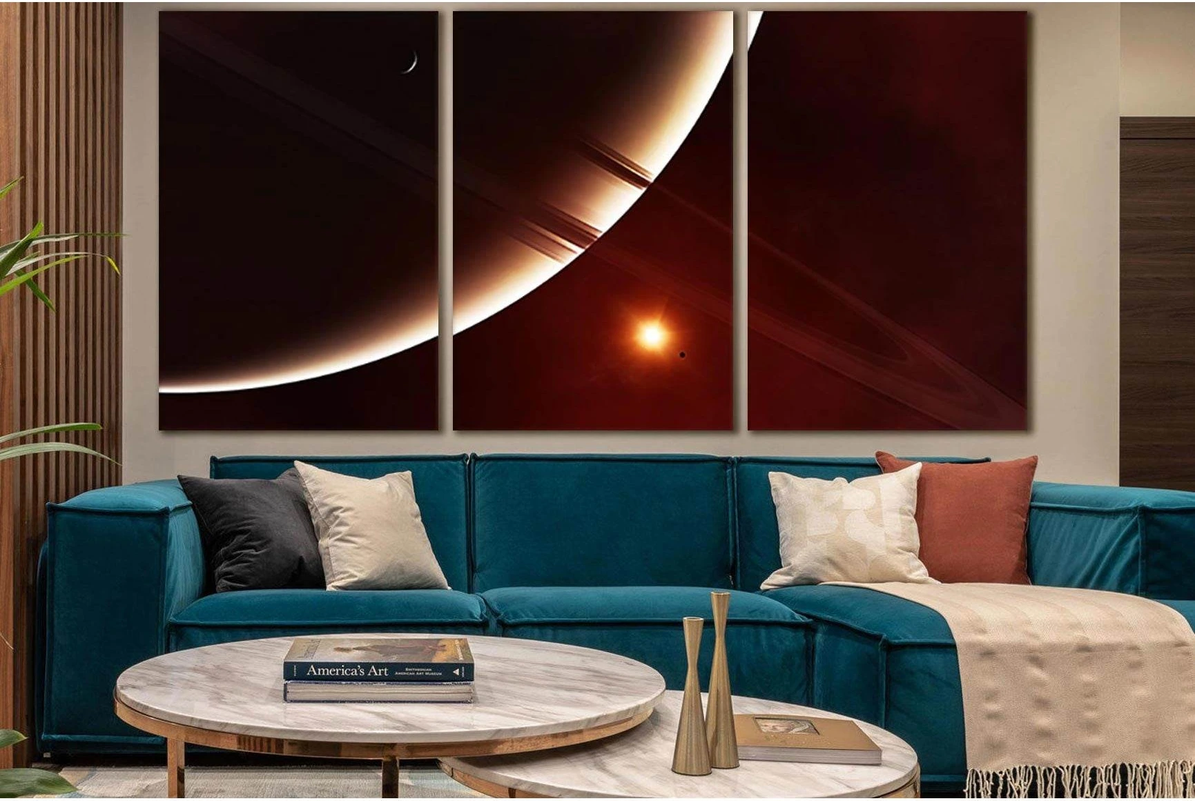 Planet Saturn №SL958 Ready to Hang Canvas Print - Zellart Canvas Prints 0new, ALL_Products, Astronomy & Space Canvas Wall Art