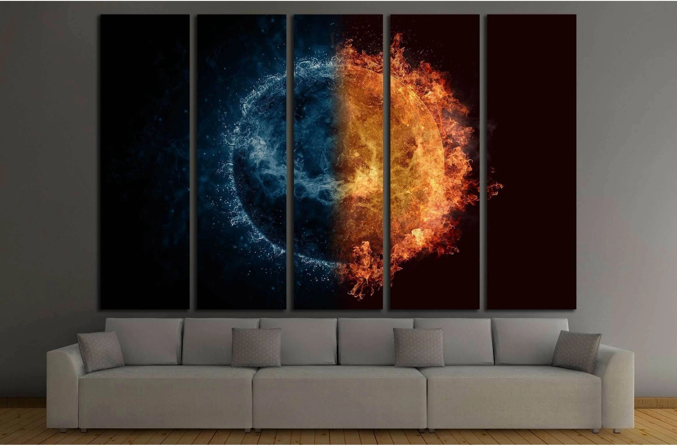 Planet Venus in water and fire №2417 Ready to Hang Canvas Print - Zellart Canvas Prints ALL_Products, s-2417