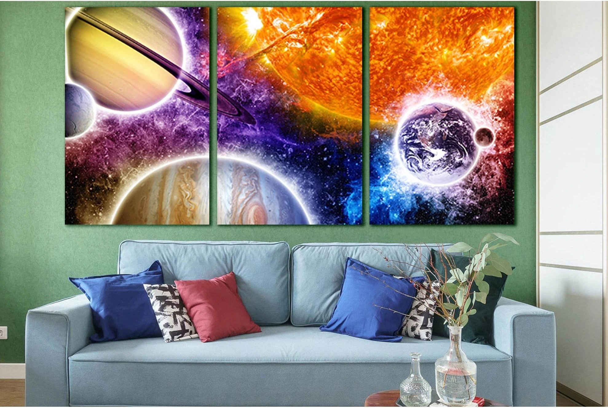 Planets Of The Solar System №SL978 Ready to Hang Canvas Print - Zellart Canvas Prints 0new, ALL_Products, Astronomy & Space Canvas Wall Art
