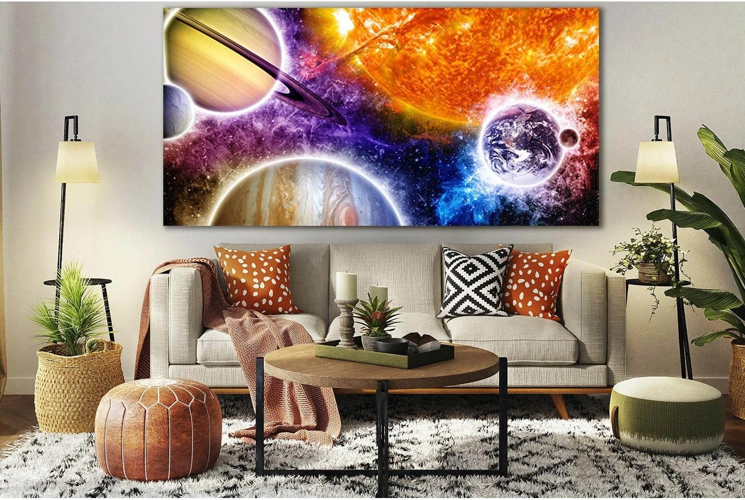 Planets Of The Solar System №SL978 Ready to Hang Canvas Print - Zellart Canvas Prints 0new, ALL_Products, Astronomy & Space Canvas Wall Art