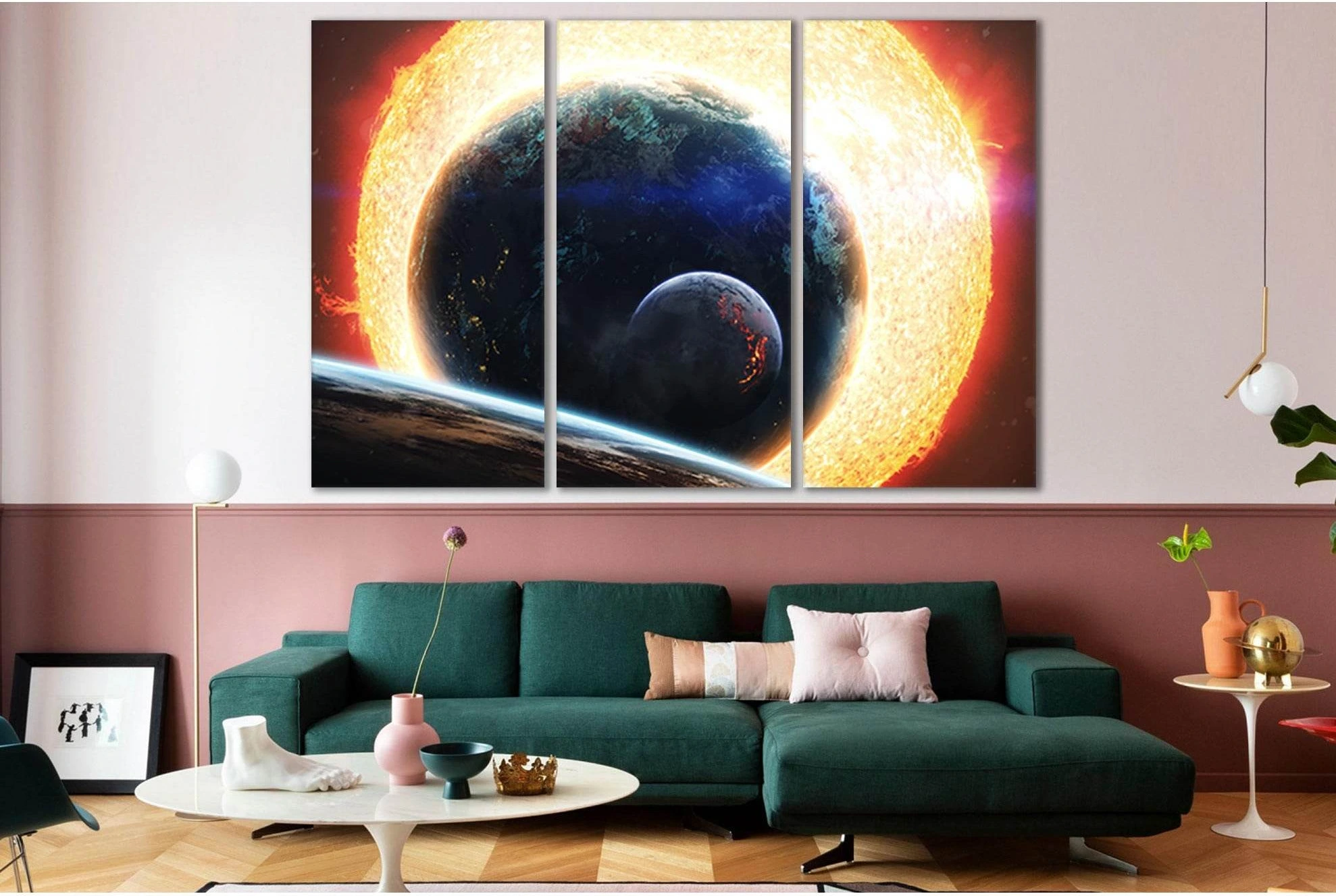 Planets Orbiting Sun №SL406 Ready to Hang Canvas Print - Zellart Canvas Prints 0new, ALL_Products, Astronomy & Space Canvas Wall Art