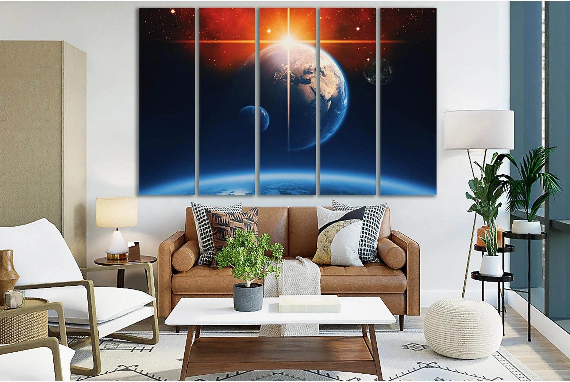Planets Outer Space №SL417 Ready to Hang Canvas Print - Zellart Canvas Prints 0new, ALL_Products, Astronomy & Space Canvas Wall Art