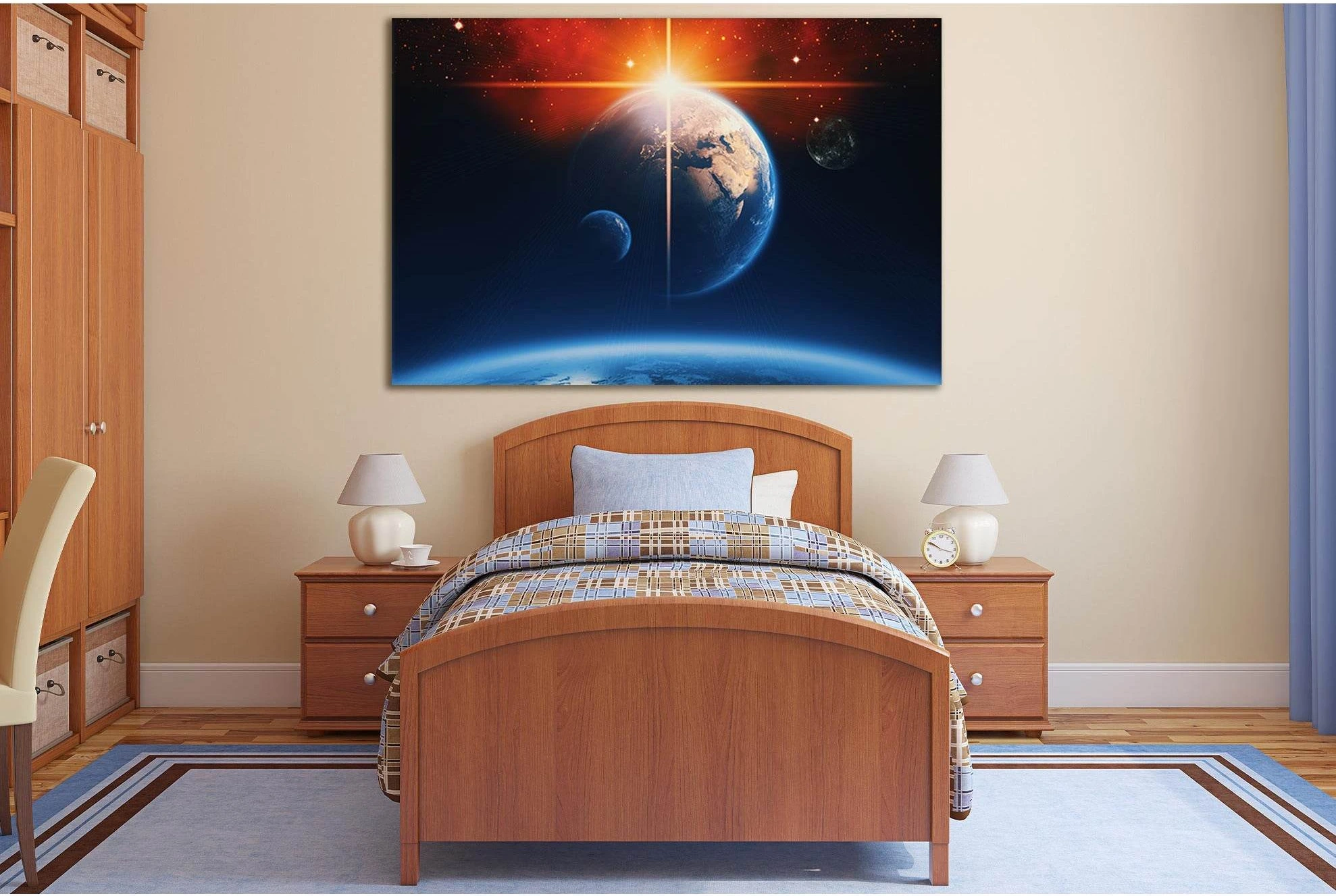 Planets Outer Space №SL417 Ready to Hang Canvas Print - Zellart Canvas Prints 0new, ALL_Products, Astronomy & Space Canvas Wall Art