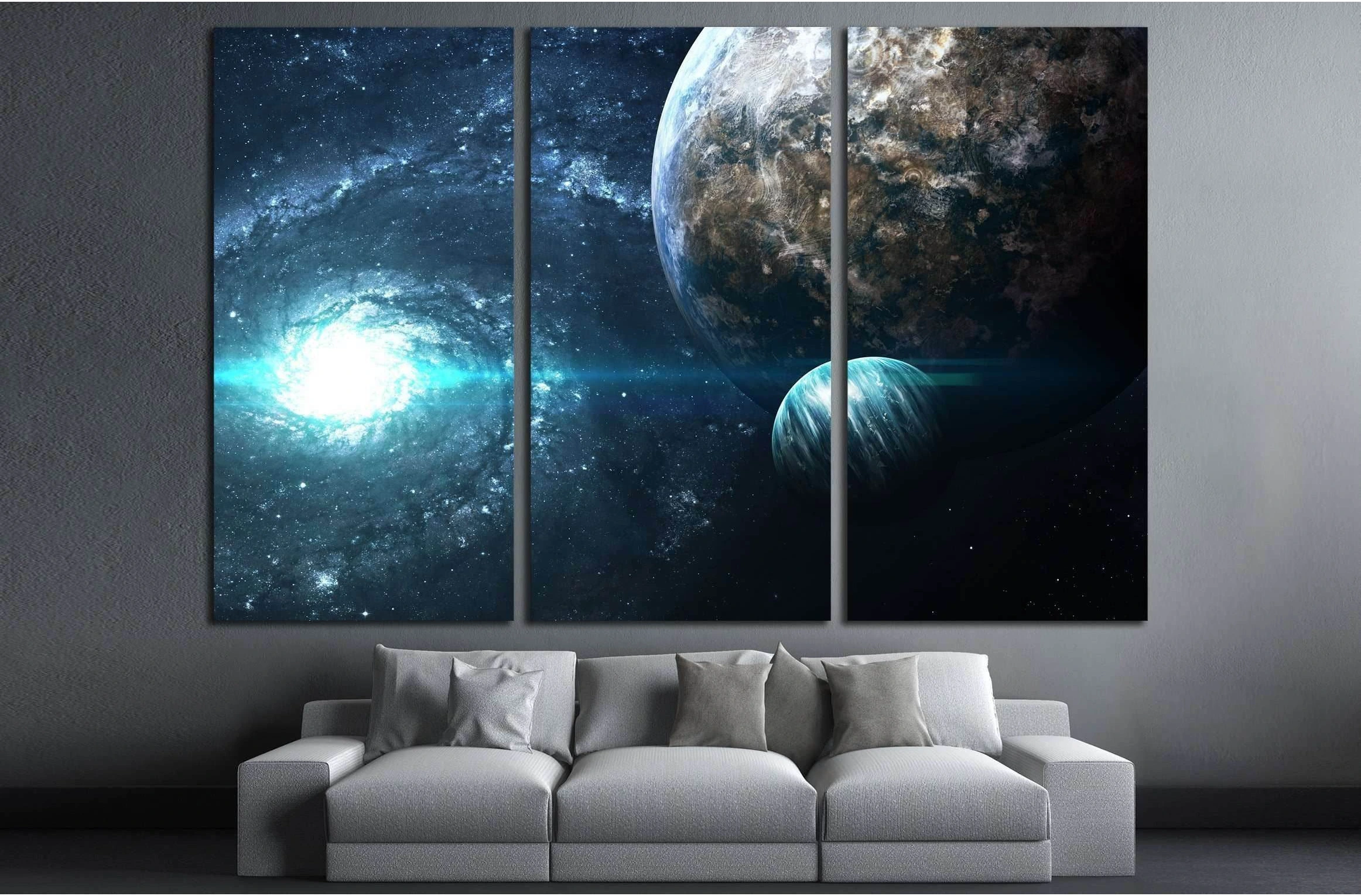 Planets over the nebulae in space. This image elements furnished by NASA №2444 Ready to Hang Canvas Print - Zellart Canvas Prints ALL_Products, s-2444