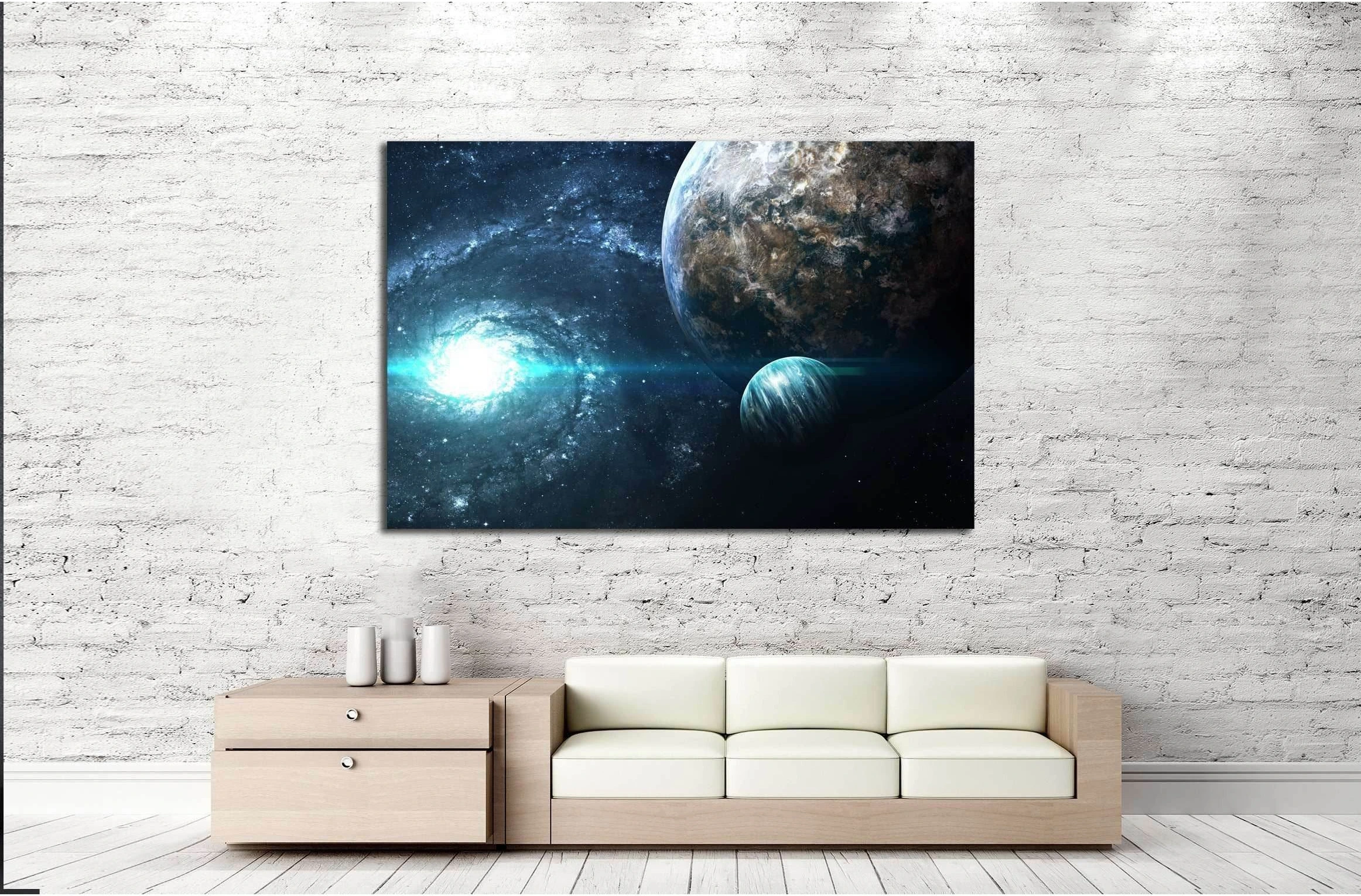 Planets over the nebulae in space. This image elements furnished by NASA №2444 Ready to Hang Canvas Print - Zellart Canvas Prints ALL_Products, s-2444