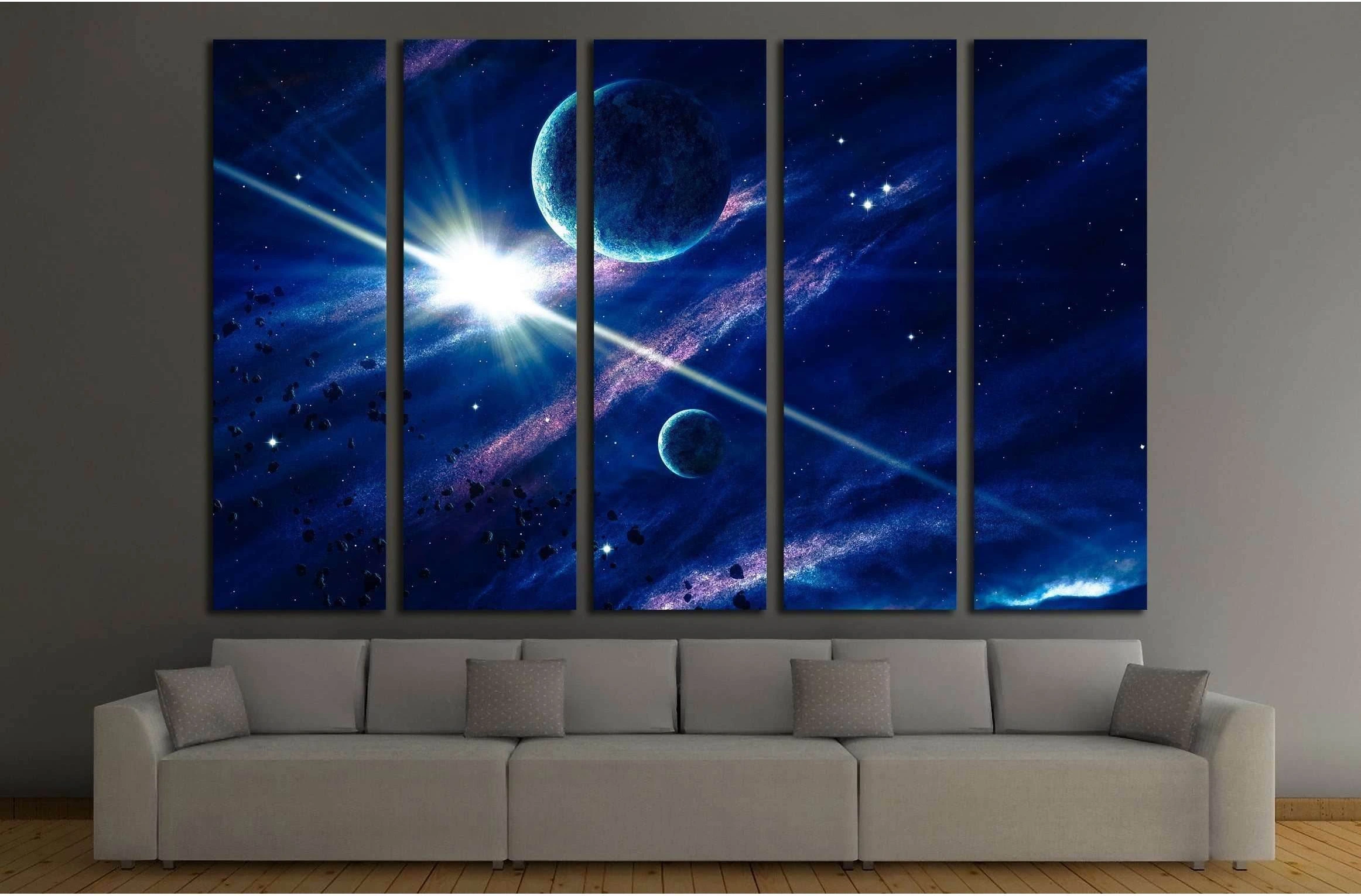 Planets with the shining star in space. Elements of this image furnished by NASA №2461 Ready to Hang Canvas Print - Zellart Canvas Prints ALL_Products, s-2461