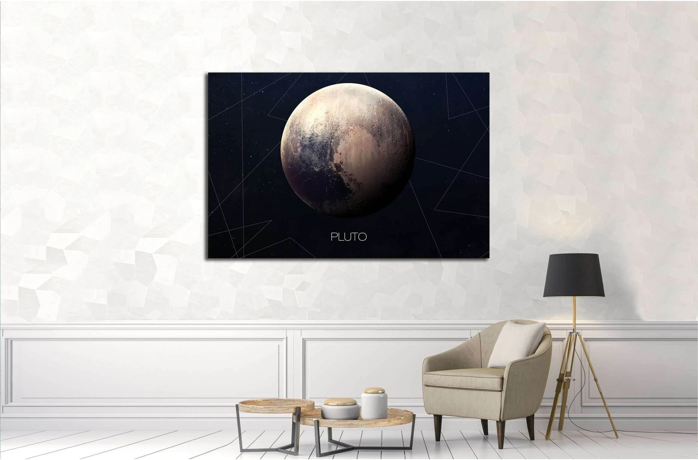 Pluto - High resolution images presents planets of the solar system №2448 Ready to Hang Canvas Print - Zellart Canvas Prints ALL_Products, s-2448