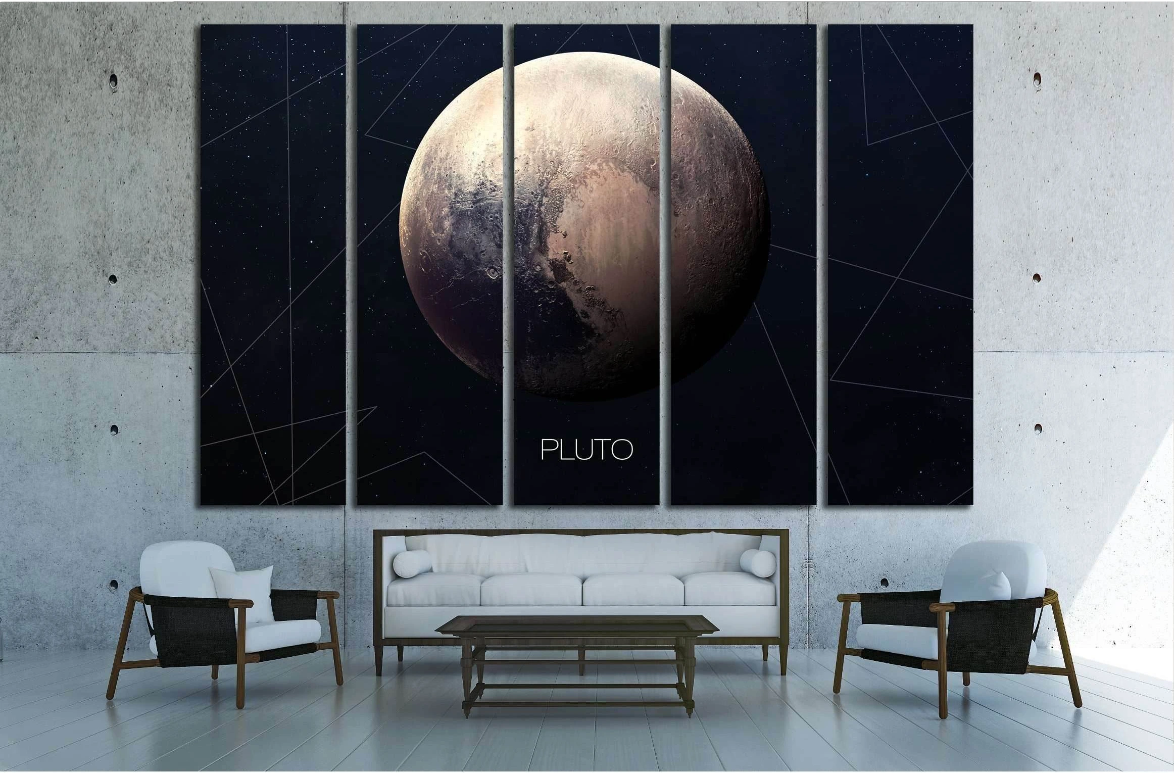Pluto - High resolution images presents planets of the solar system №2448 Ready to Hang Canvas Print - Zellart Canvas Prints ALL_Products, s-2448