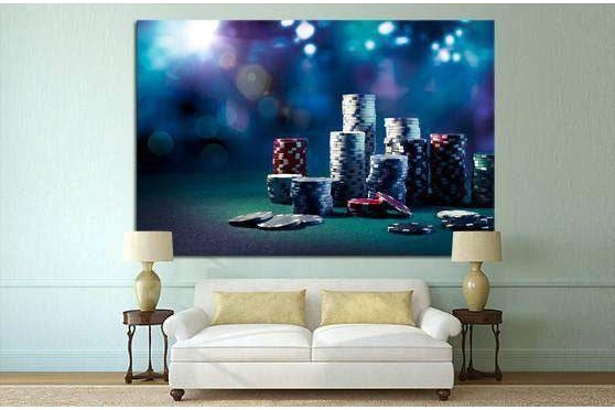 Poker Chips №545 Ready to Hang Canvas Print - Zellart Canvas Prints ALL_Products, s-545
