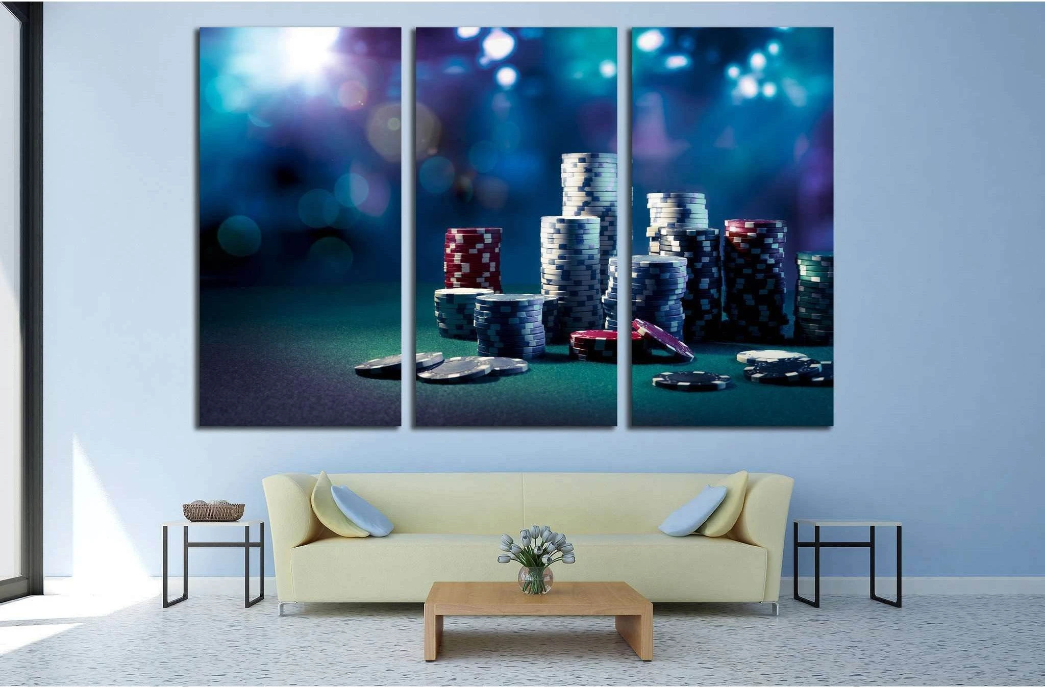 Poker Chips №545 Ready to Hang Canvas Print - Zellart Canvas Prints ALL_Products, s-545