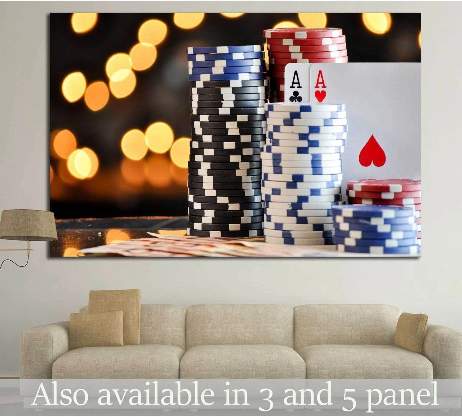 Poker Chips №725 Ready to Hang Canvas Print - Zellart Canvas Prints ALL_Products, s-725