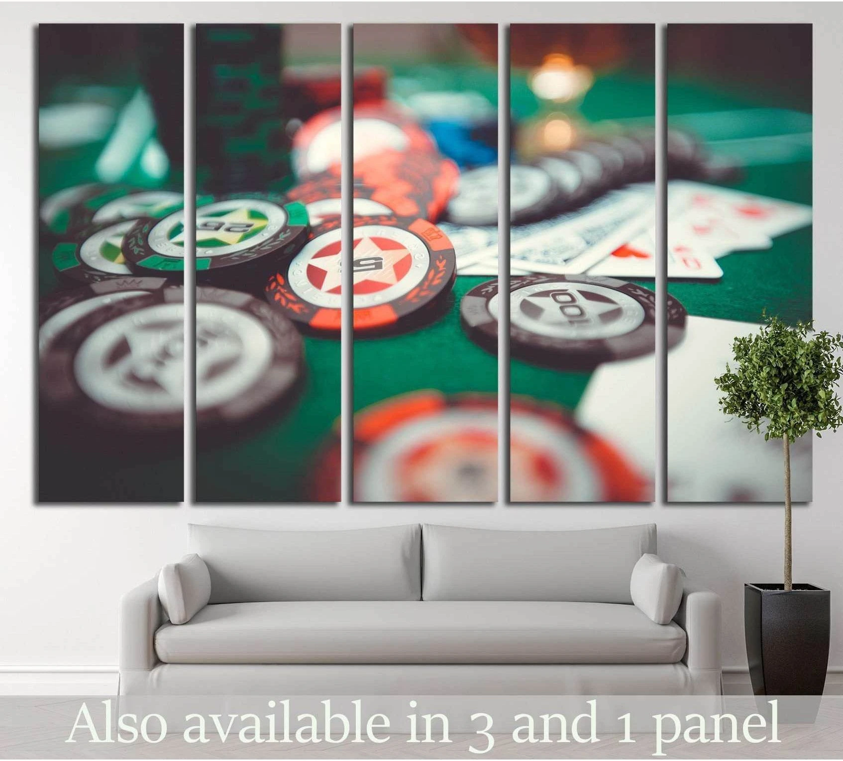 Poker Chips №726 Ready to Hang Canvas Print - Zellart Canvas Prints ALL_Products, s-726