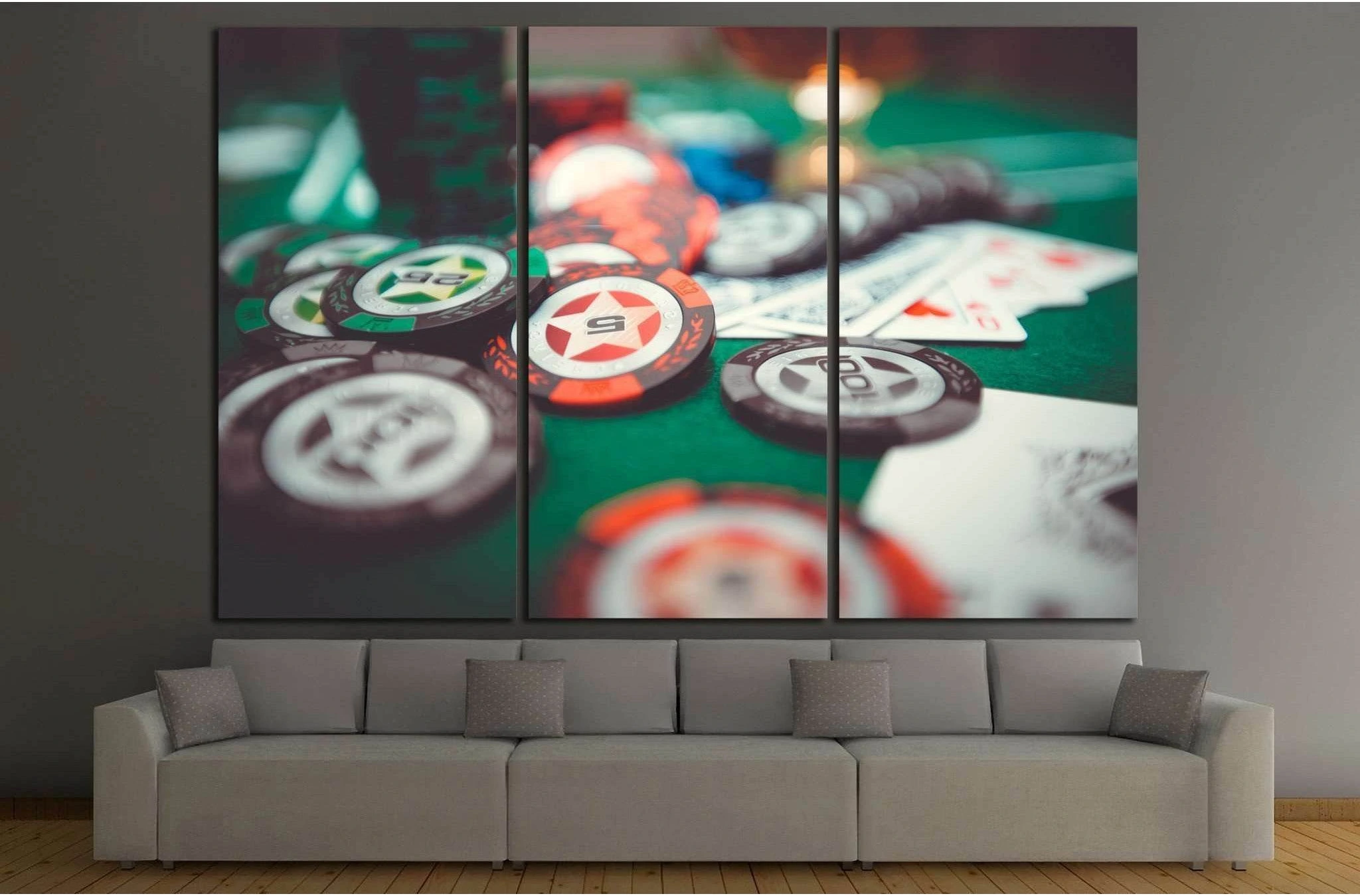 Poker Chips №726 Ready to Hang Canvas Print - Zellart Canvas Prints ALL_Products, s-726