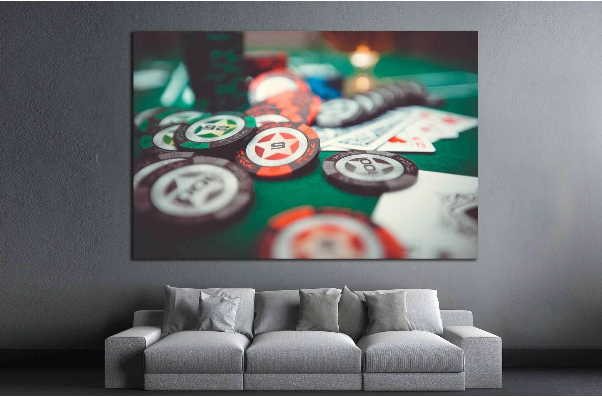 Poker Chips №726 Ready to Hang Canvas Print - Zellart Canvas Prints ALL_Products, s-726