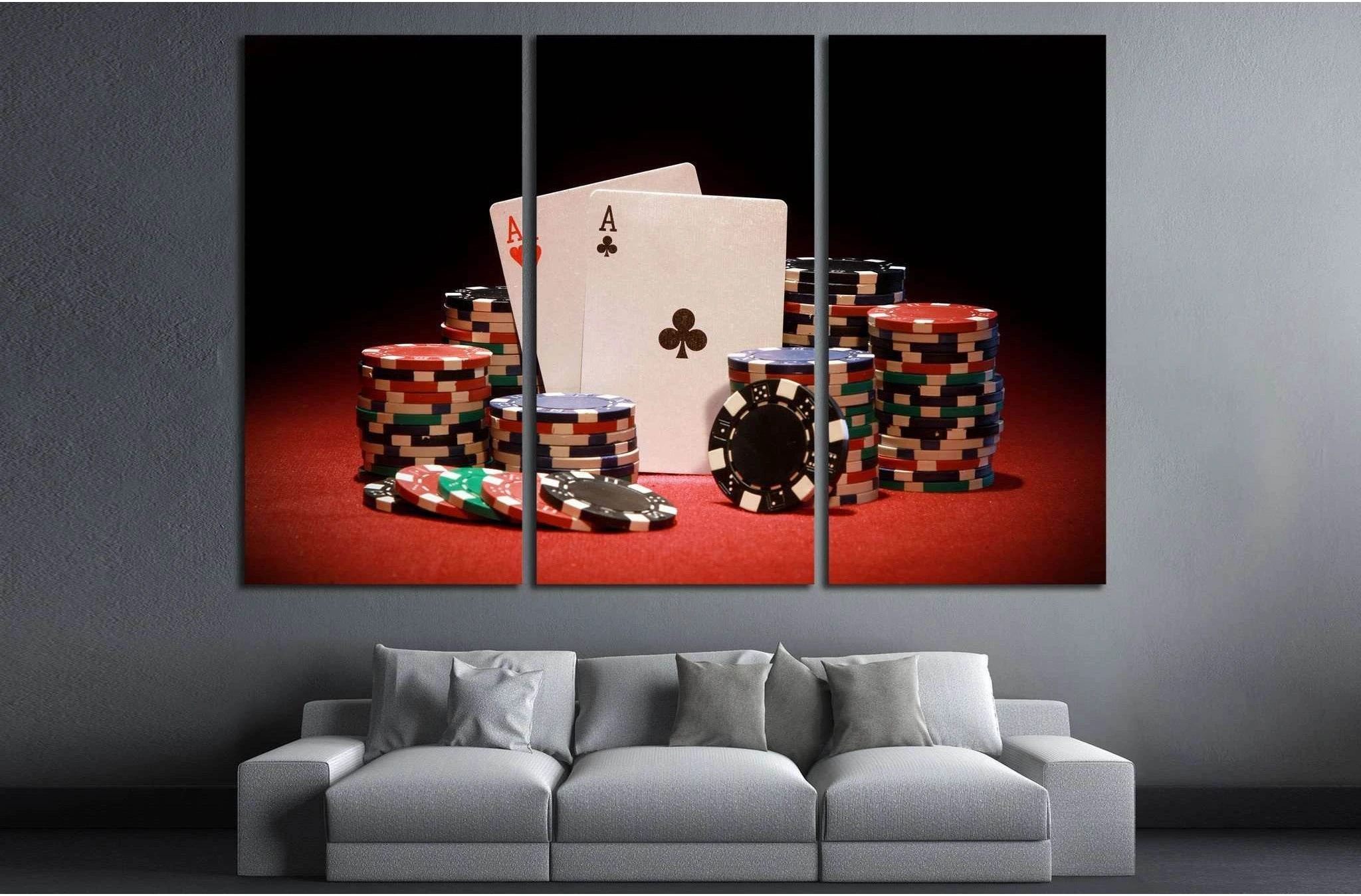 Poker chips and playing cards №543 Ready to Hang Canvas Print - Zellart Canvas Prints ALL_Products, s-543
