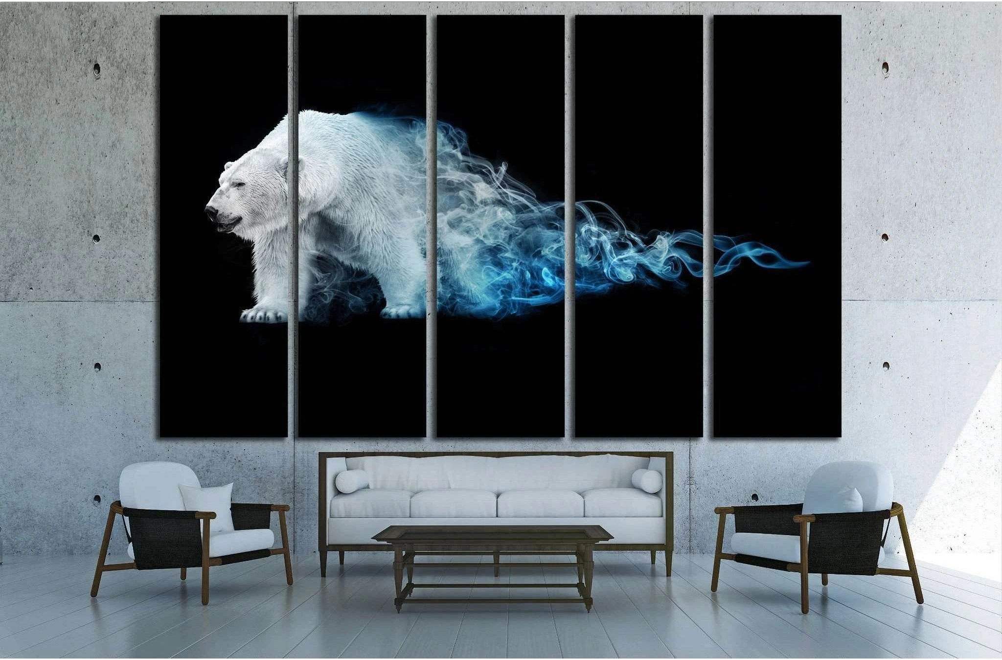 polar bear, animal kingdom, south pole, antarctic wildlife, north pole №1830 Ready to Hang Canvas Print - Zellart Canvas Prints ALL_Products, s-1830