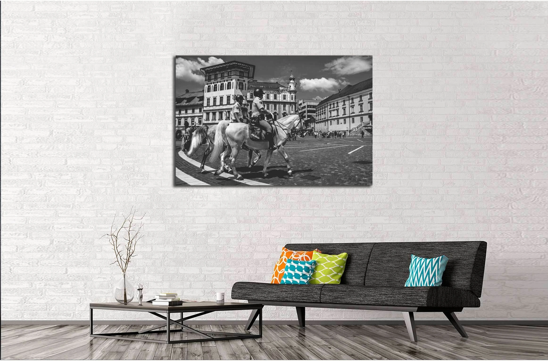 Police horse canvas print №5014 - Zellart Canvas Prints ALL_Products, Horses, s-5014