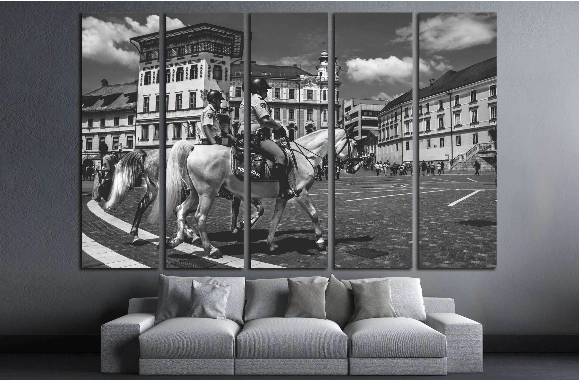 Police horse canvas print №5014 - Zellart Canvas Prints ALL_Products, Horses, s-5014