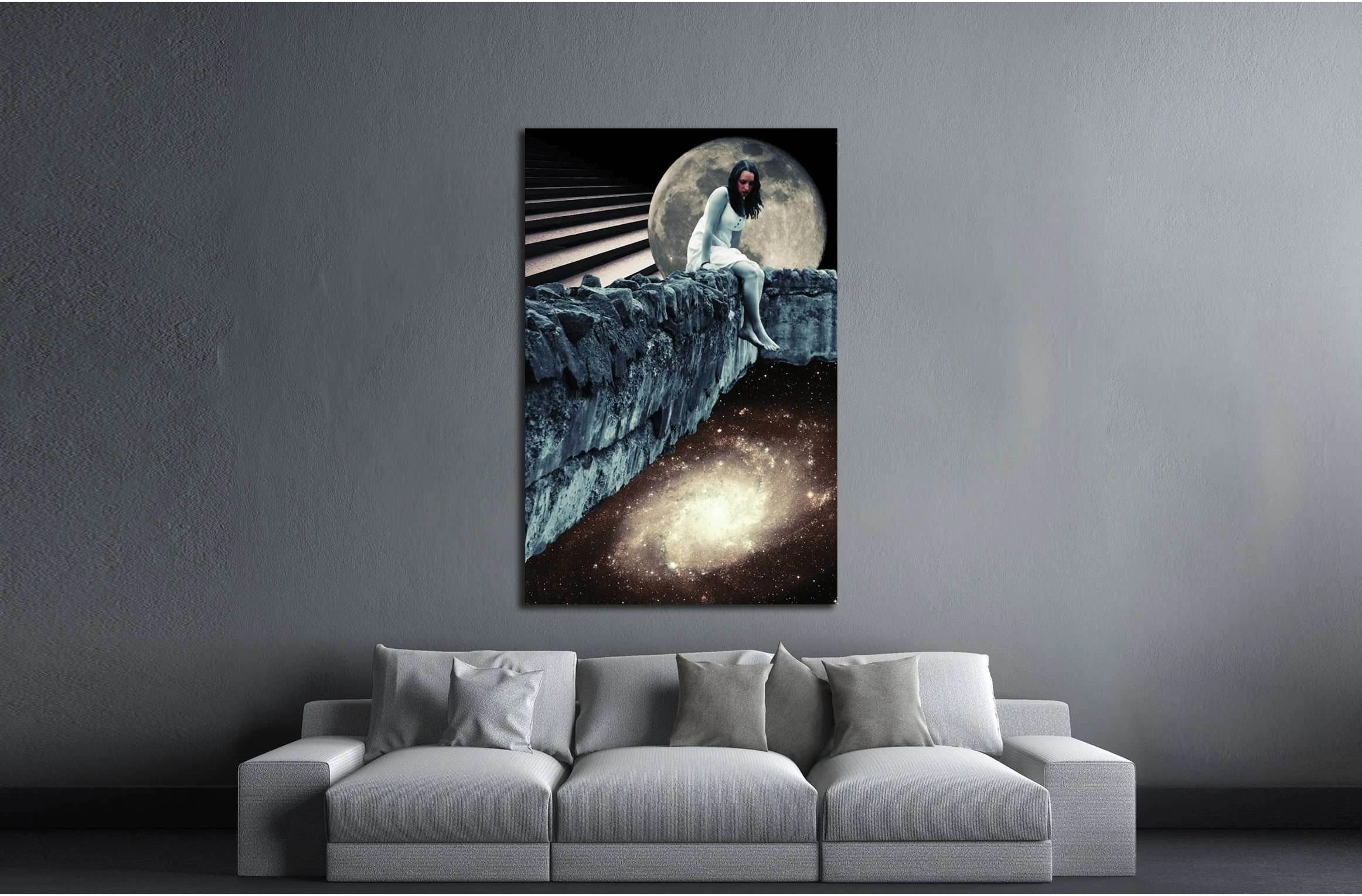 pondering at the edge (Eugenia Loli) №3407 Ready to Hang Canvas Print - Zellart Canvas Prints ALL_Products, s-3407