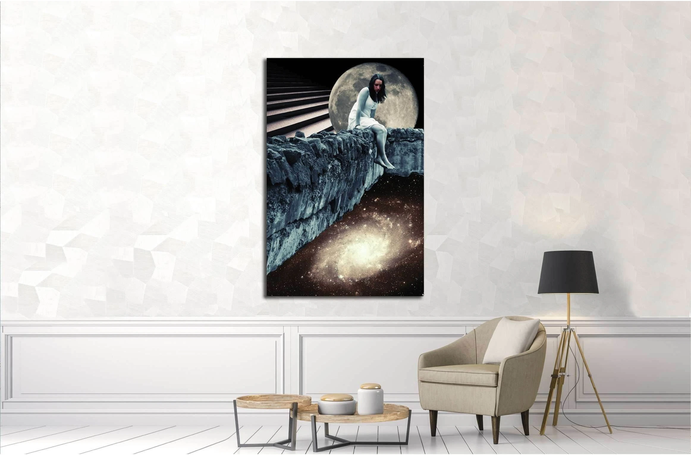 pondering at the edge (Eugenia Loli) №3407 Ready to Hang Canvas Print - Zellart Canvas Prints ALL_Products, s-3407