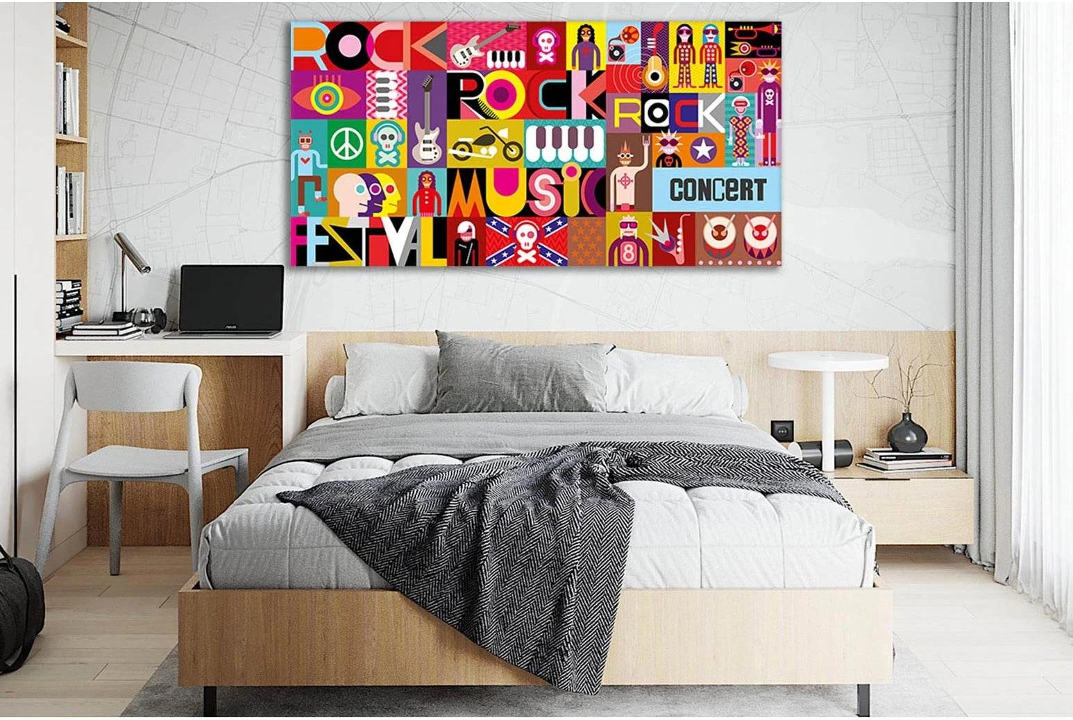 Pop Art Music Collage №SL532 Ready to Hang Canvas Print - Zellart Canvas Prints 0new, ALL_Products, Pop ART