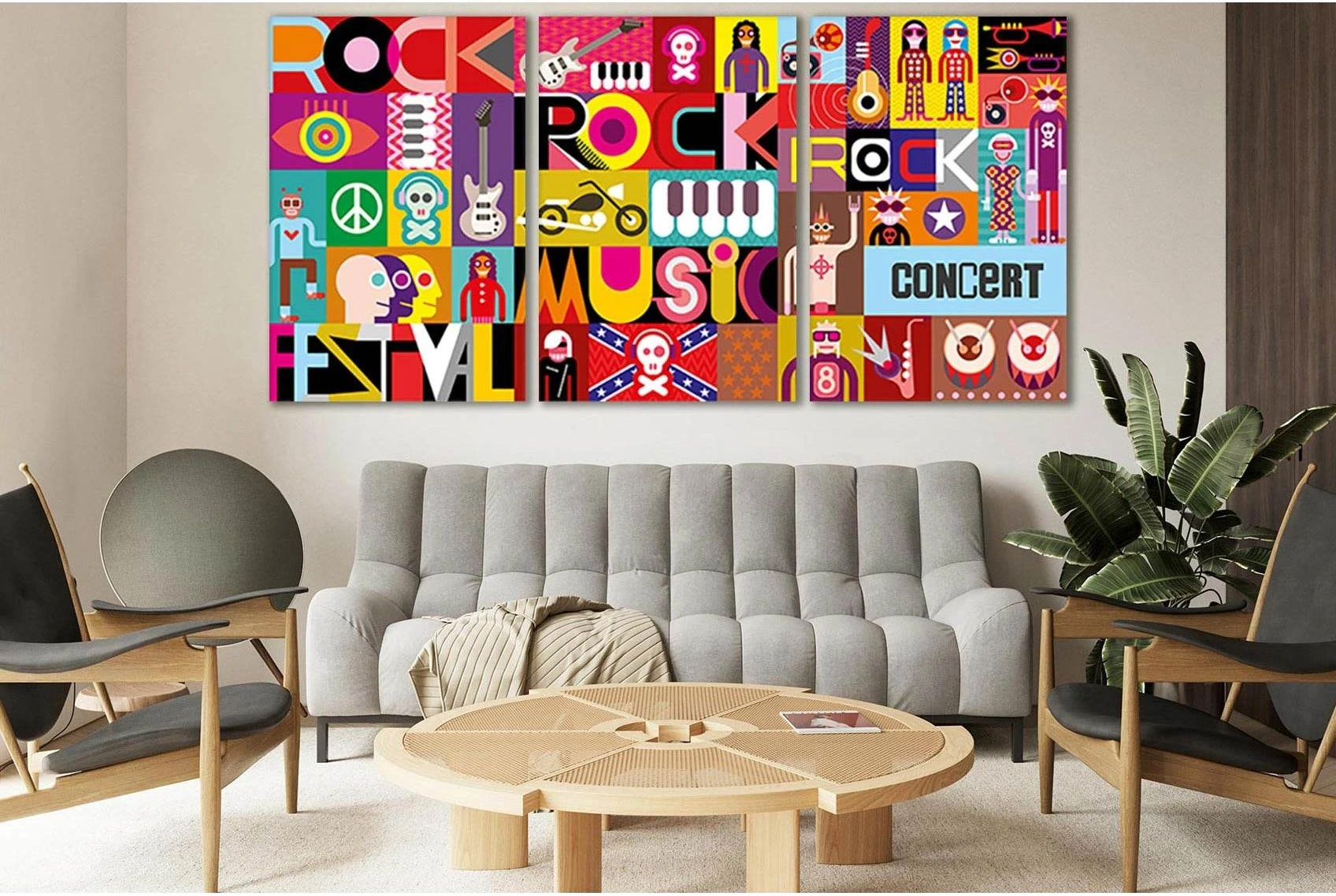 Pop Art Music Collage №SL532 Ready to Hang Canvas Print - Zellart Canvas Prints 0new, ALL_Products, Pop ART