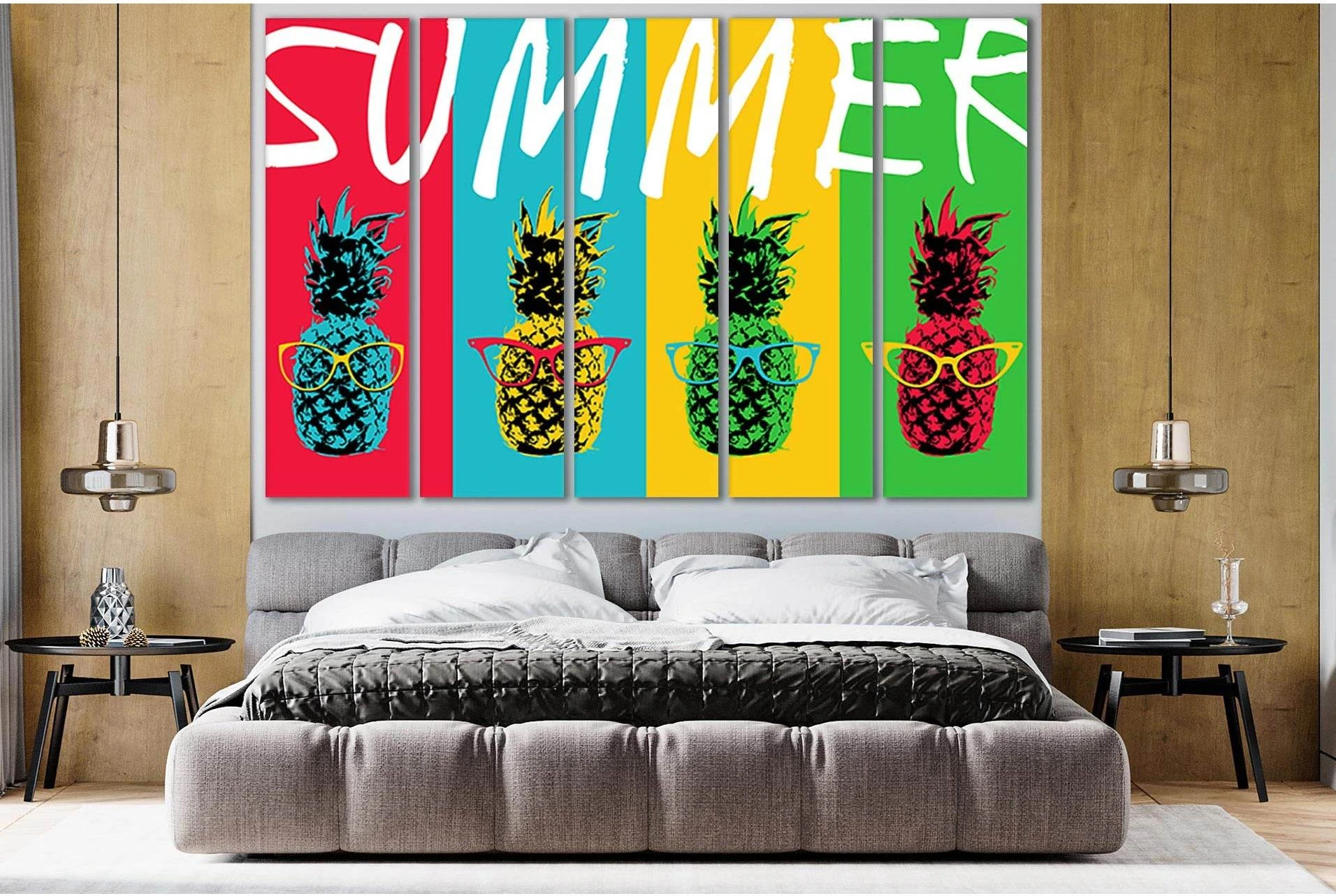 Pop Art Pineapple With Glasses №SL542 Ready to Hang Canvas Print - Zellart Canvas Prints 0new, ALL_Products, Pop ART