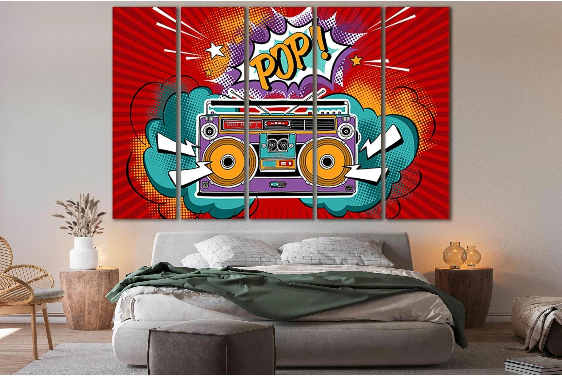 Pop Art Portable Boombox №SL545 Ready to Hang Canvas Print - Zellart Canvas Prints 0new, ALL_Products, Pop ART