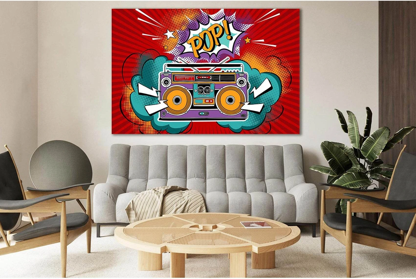 Pop Art Portable Boombox №SL545 Ready to Hang Canvas Print - Zellart Canvas Prints 0new, ALL_Products, Pop ART