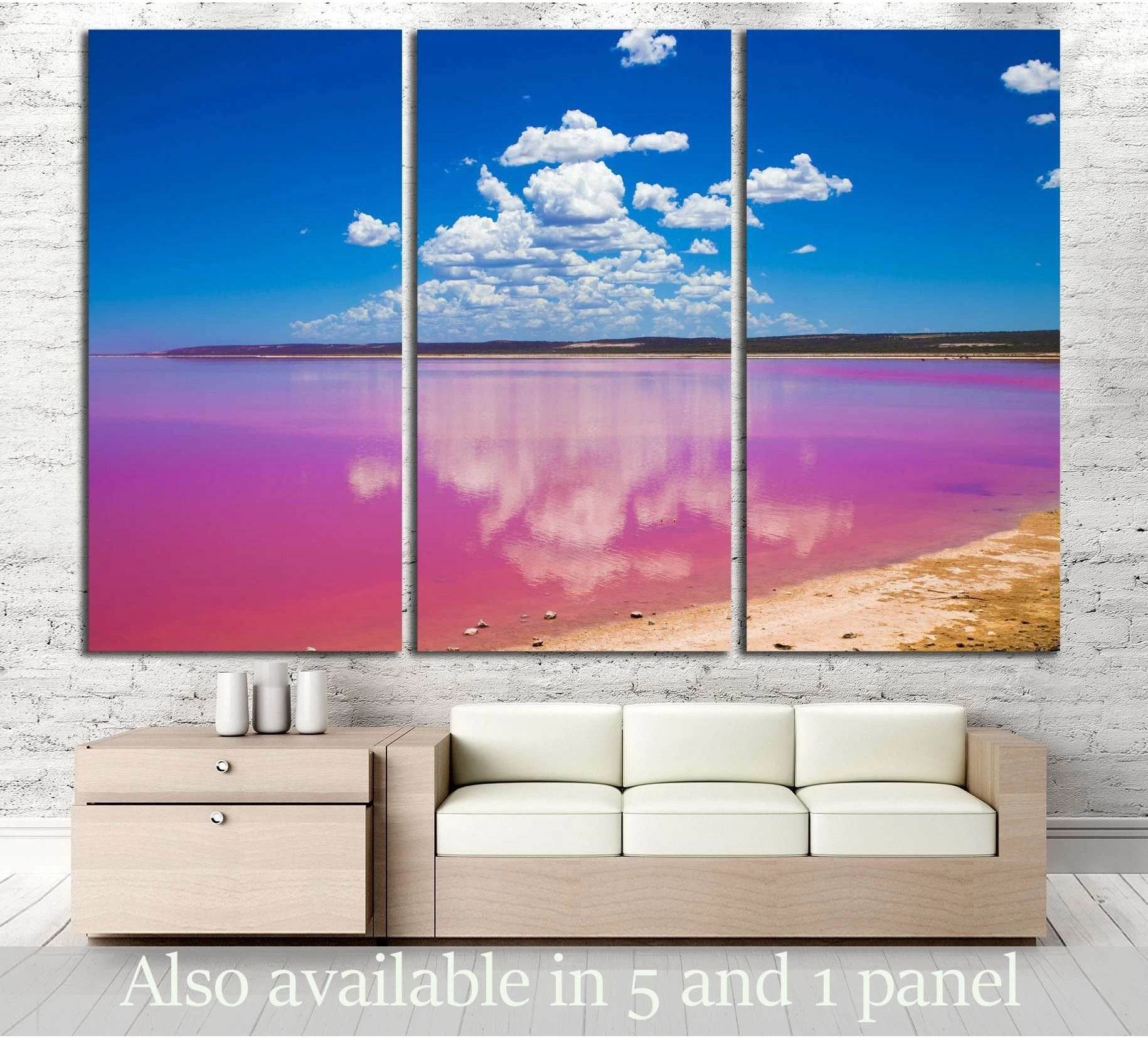 Port Gregory Pink Lake showing blue ocean wall art with water and coastal depth.