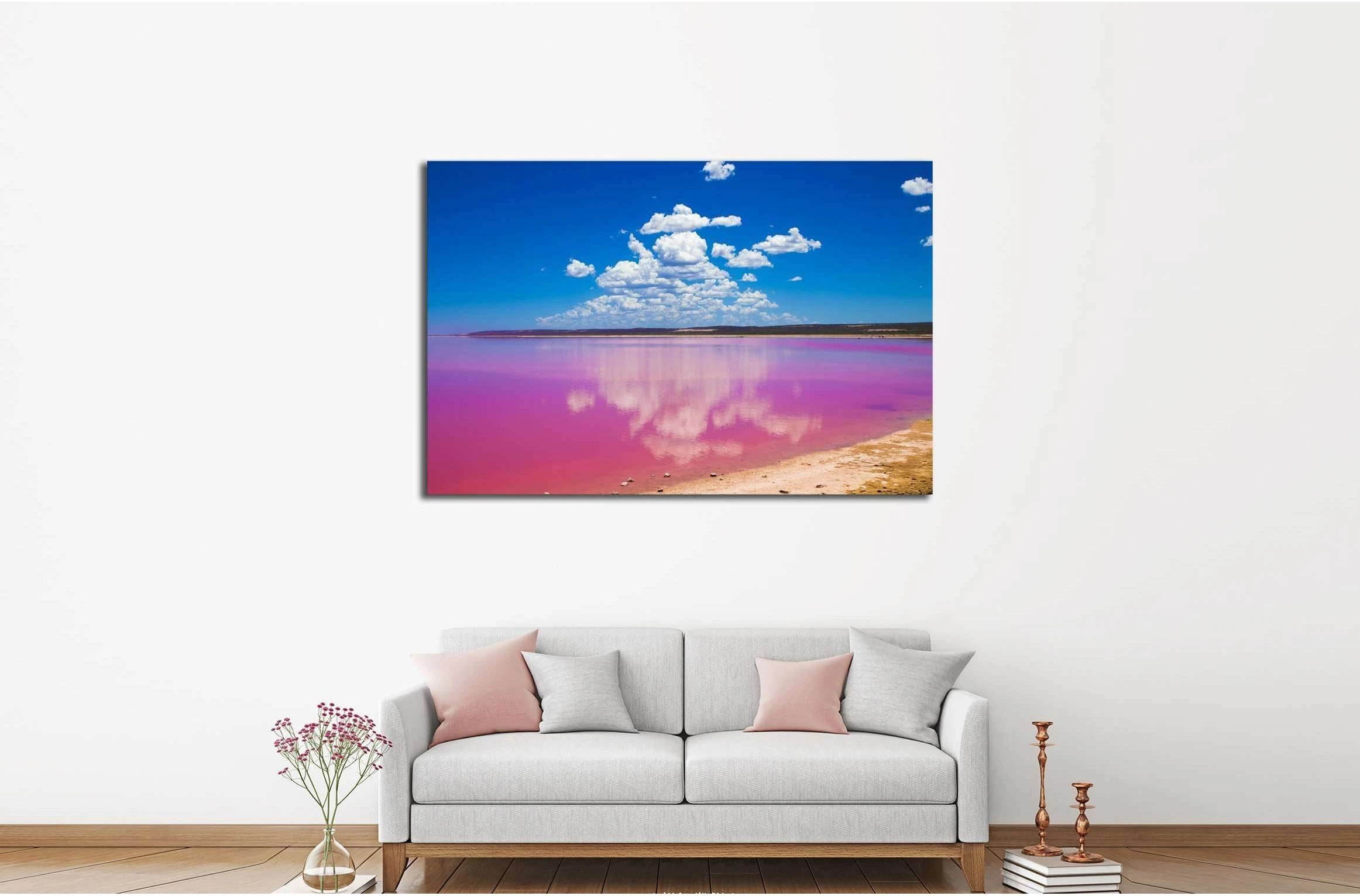 Port Gregory Pink Lake №3101 Ready to Hang Canvas Print - Zellart Canvas Prints ALL_Products, s-3101