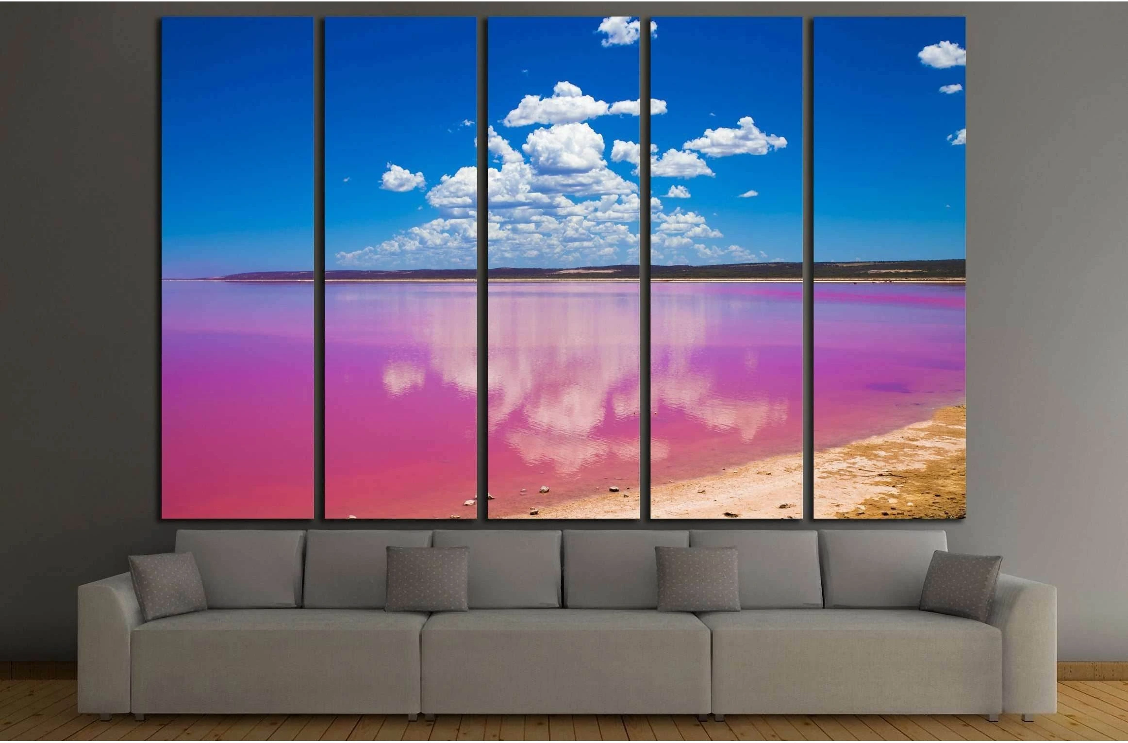 Port Gregory Pink Lake №3101 Ready to Hang Canvas Print - Zellart Canvas Prints ALL_Products, s-3101