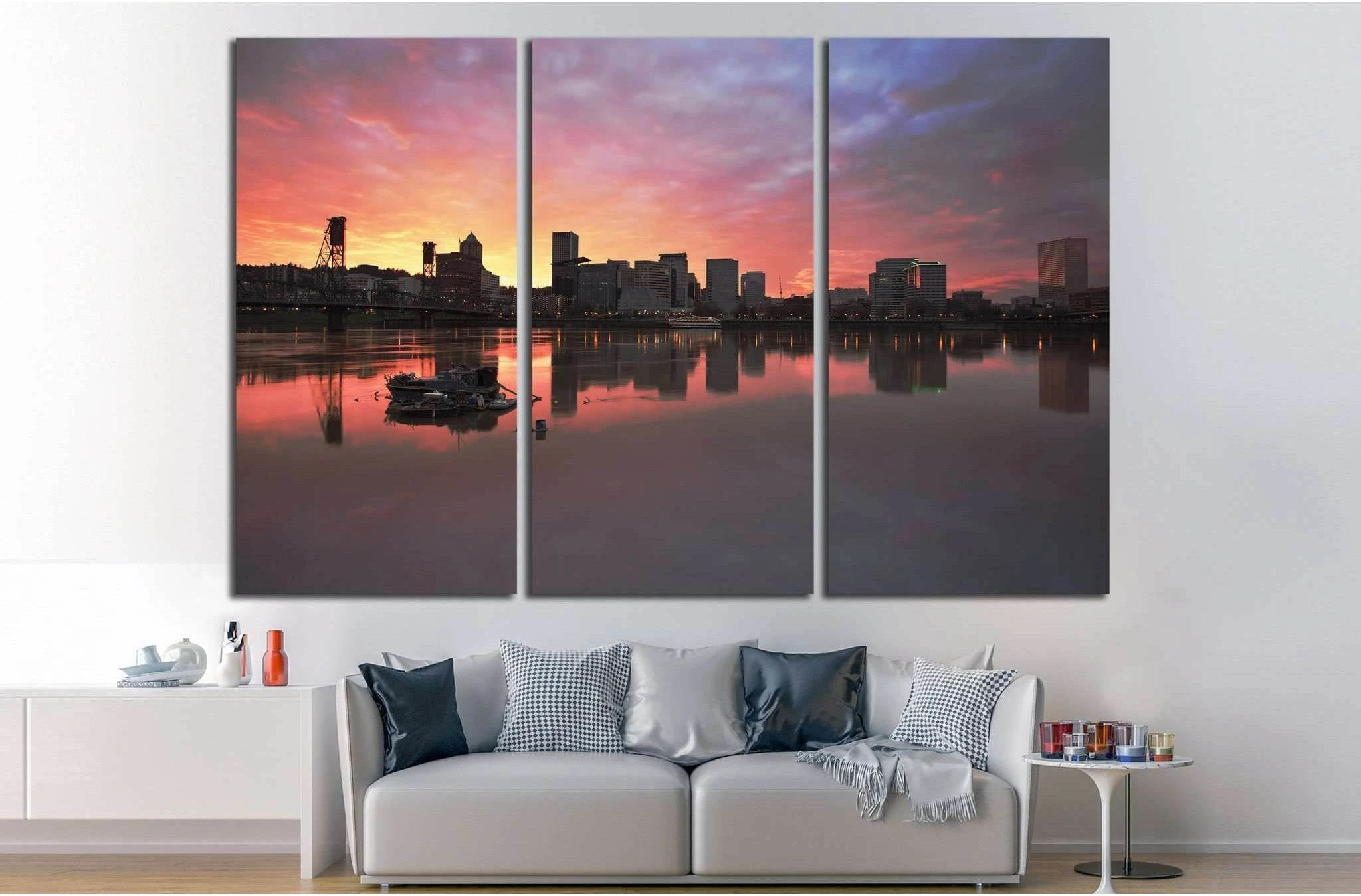 Portland Oregon Downtown №790 Ready to Hang Canvas Print - Zellart Canvas Prints ALL_Products, s-790