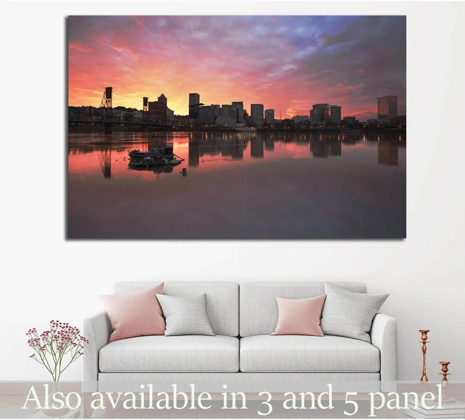 Portland Oregon Downtown №790 Ready to Hang Canvas Print - Zellart Canvas Prints ALL_Products, s-790