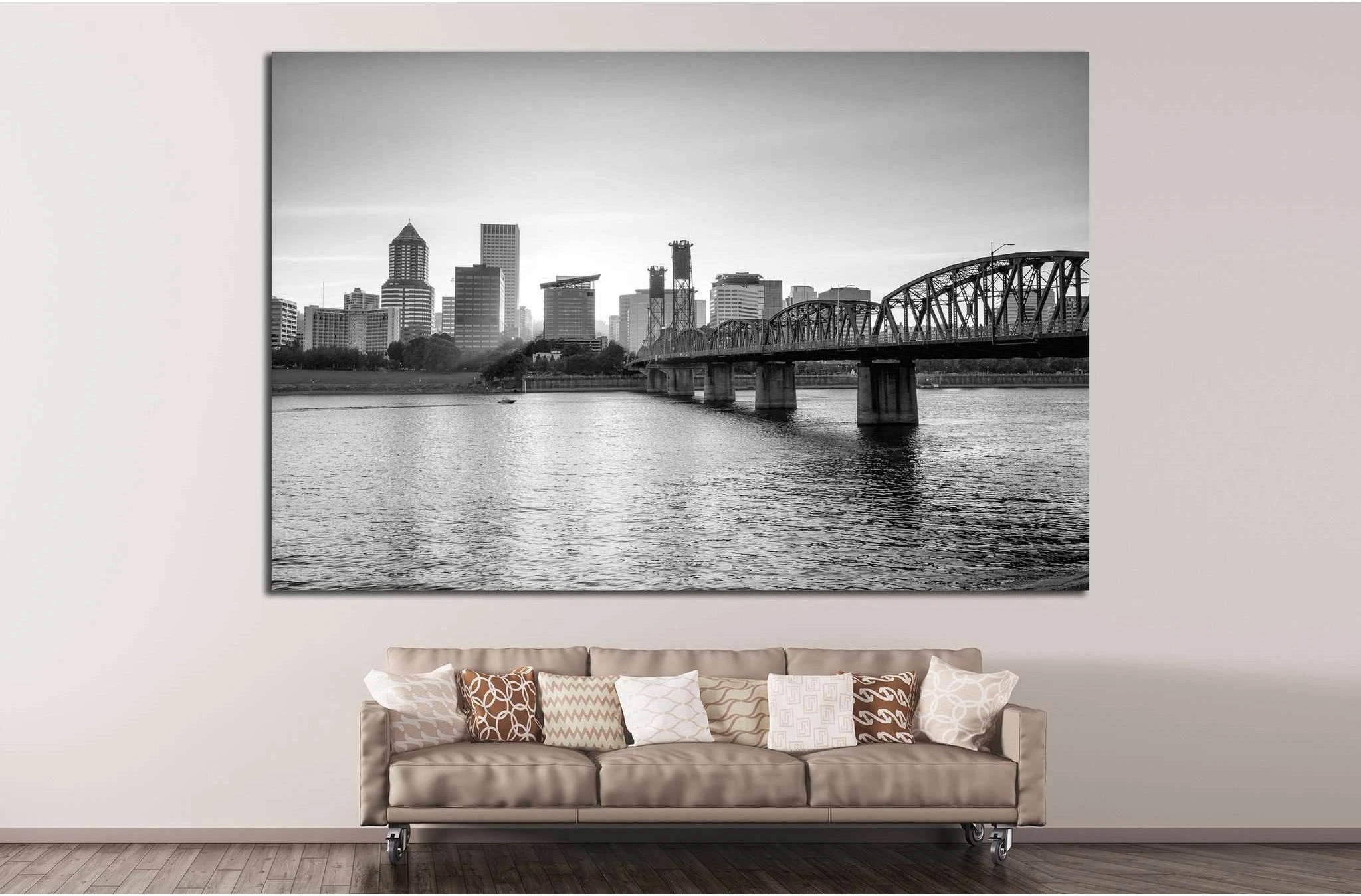 Portland Oregon skyline №825 Ready to Hang Canvas Print - Zellart Canvas Prints ALL_Products, s-825