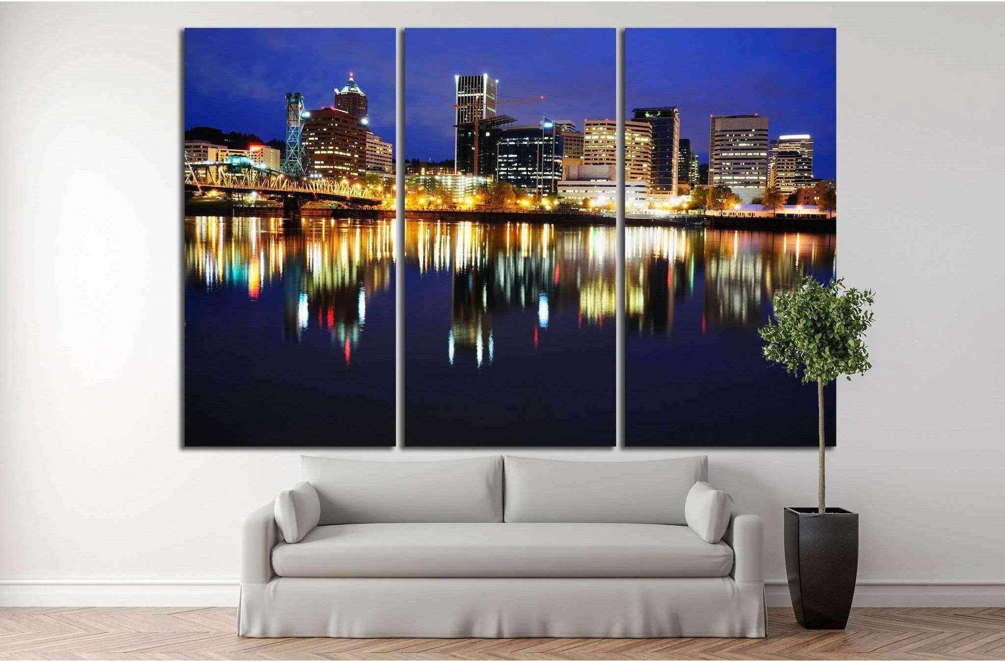 Portland Skyline №769 Ready to Hang Canvas Print - Zellart Canvas Prints ALL_Products, s-769