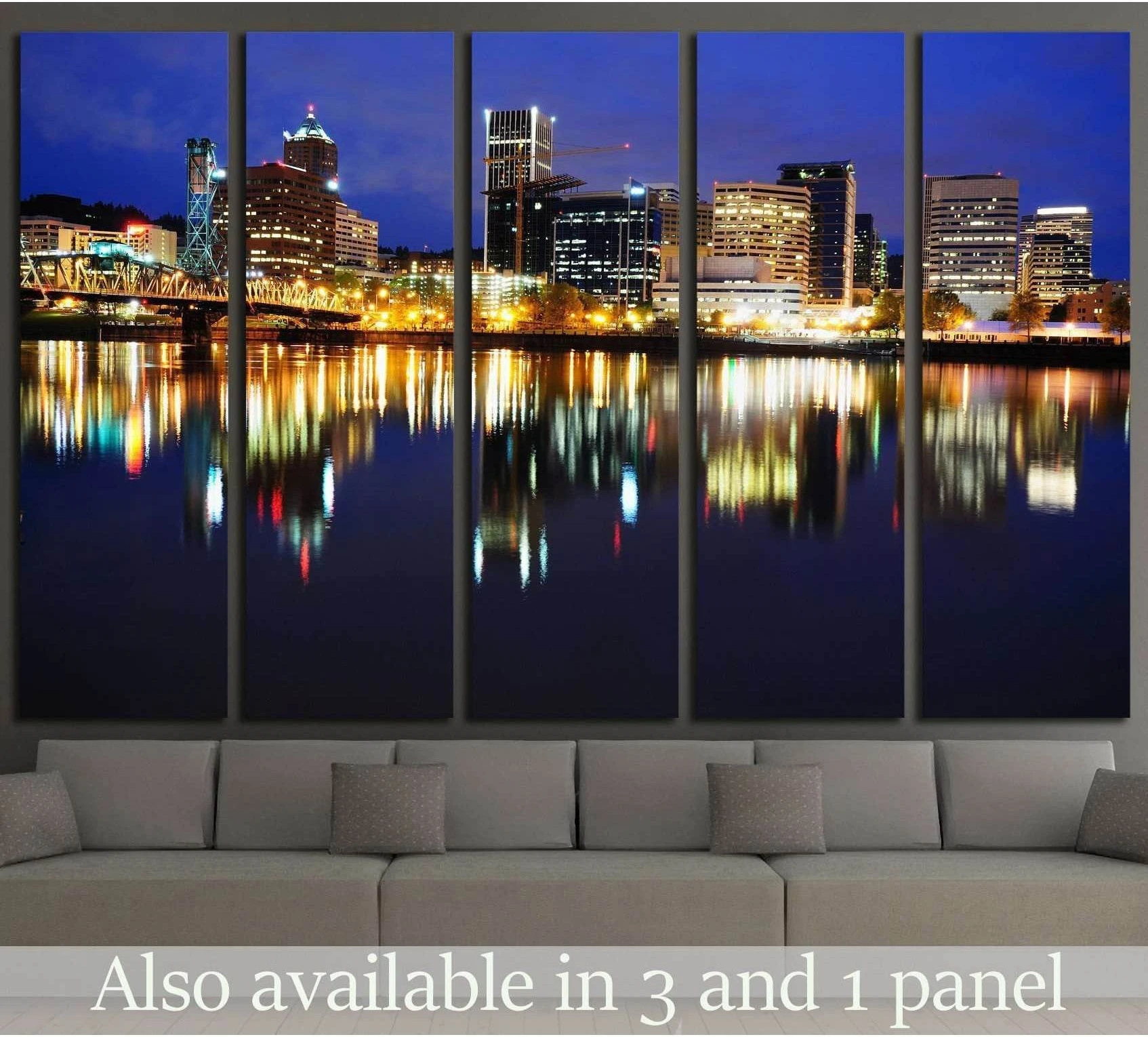 Portland Skyline №769 Ready to Hang Canvas Print - Zellart Canvas Prints ALL_Products, s-769
