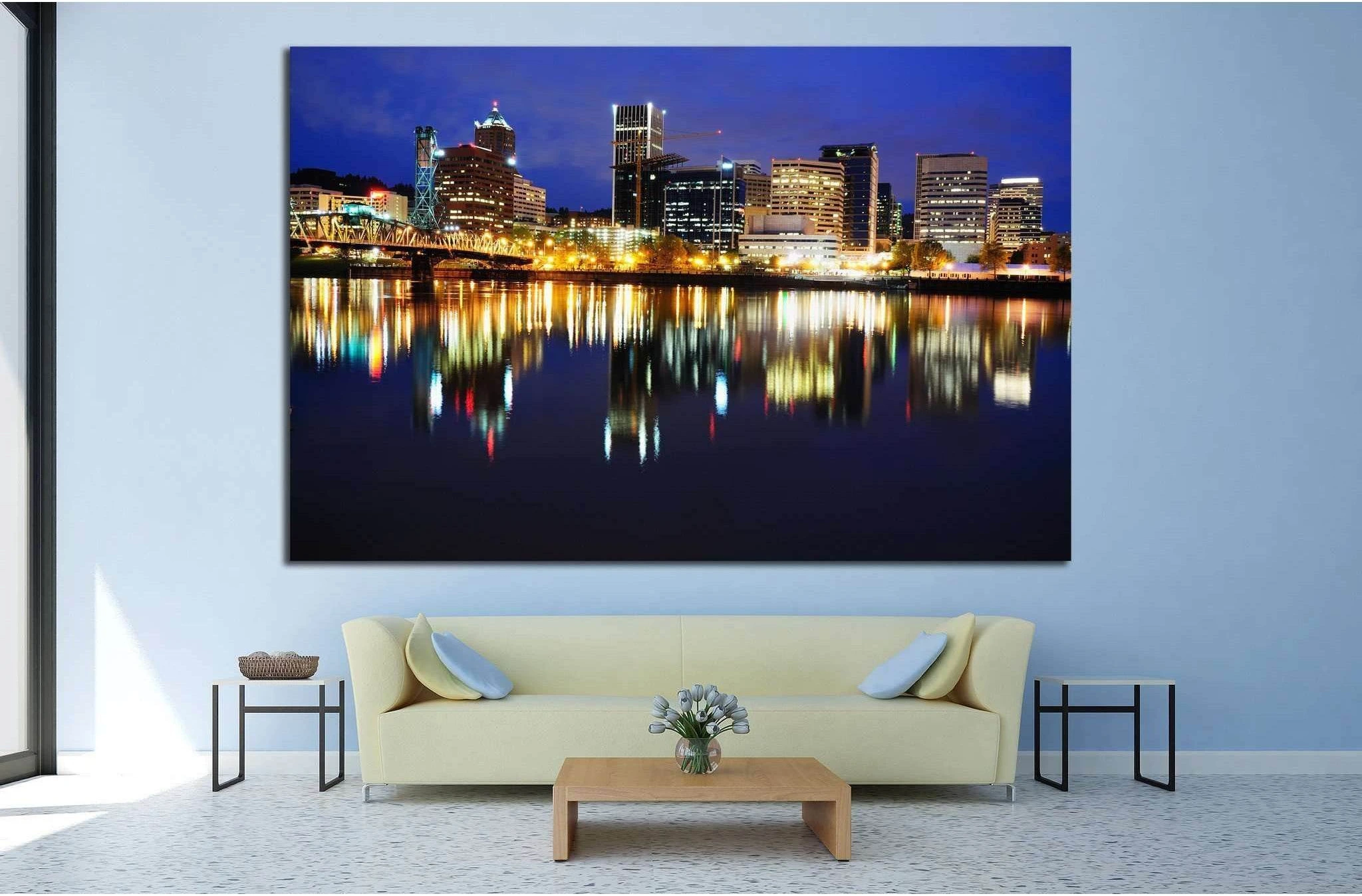 Portland Skyline №769 Ready to Hang Canvas Print - Zellart Canvas Prints ALL_Products, s-769